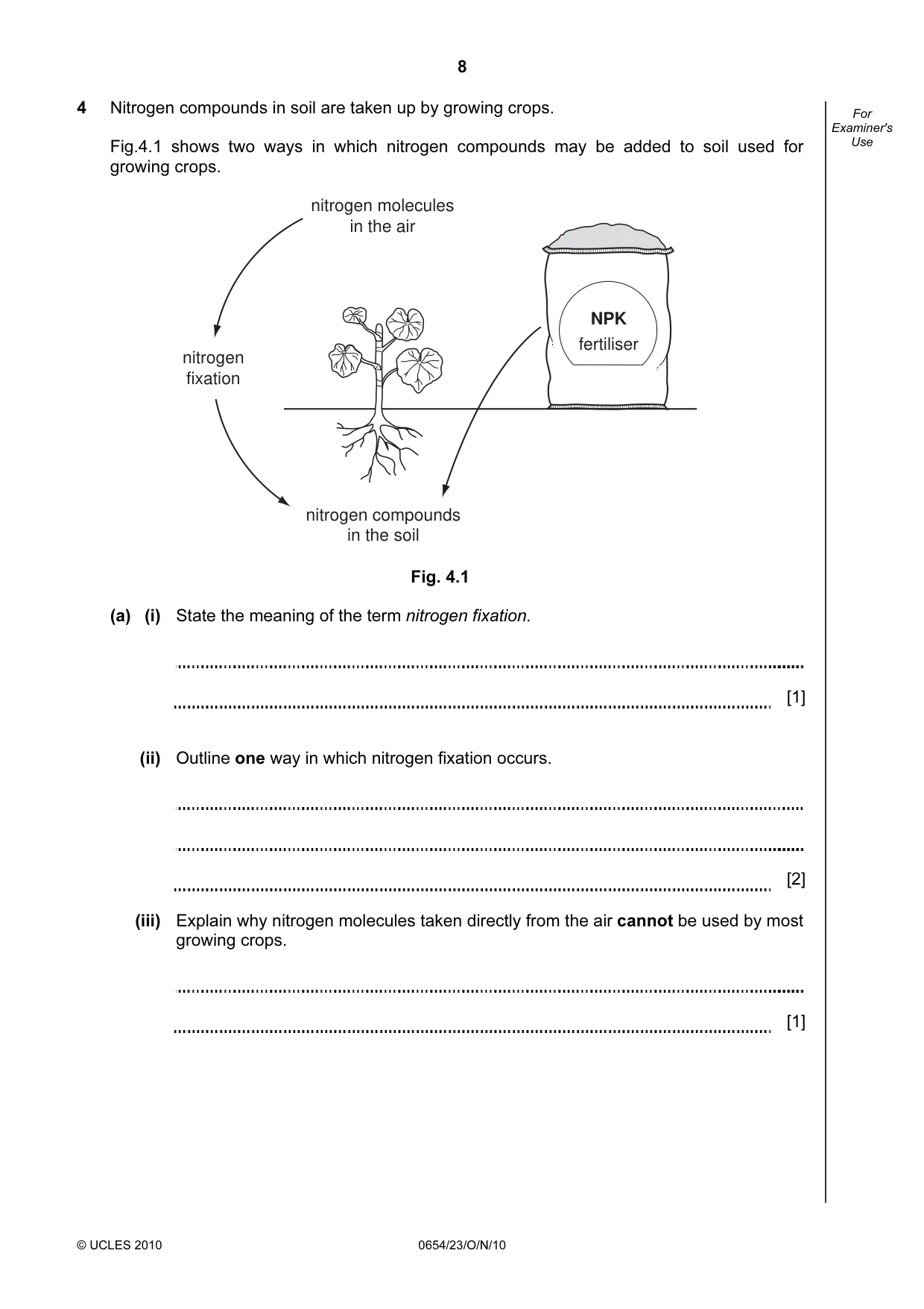 Cambridge IGCSE Sciences - Co-ordinated (Double) 0654 2010 Oct/Nov Paper 2 · Variant 3 question paper, page 8 of 24