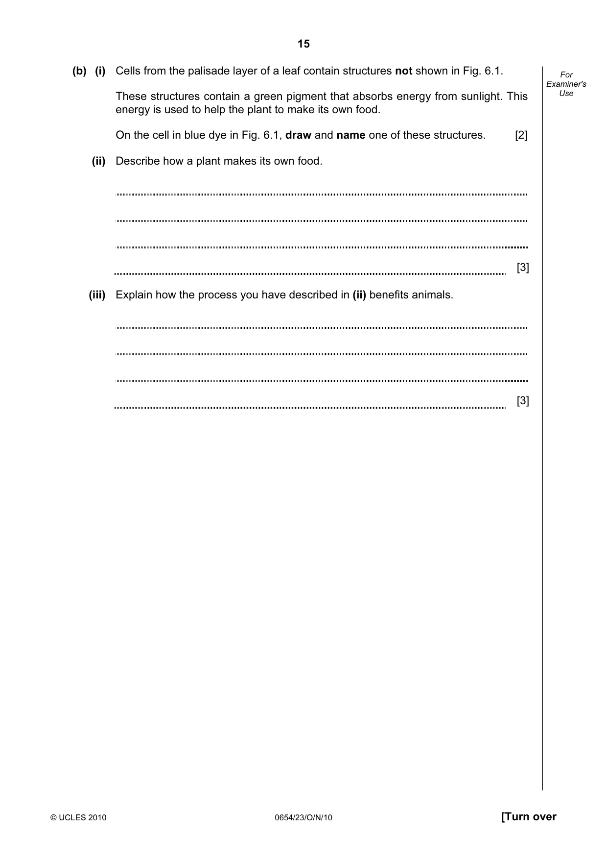 Cambridge IGCSE Sciences - Co-ordinated (Double) 0654 2010 Oct/Nov Paper 2 · Variant 3 question paper, page 15 of 24