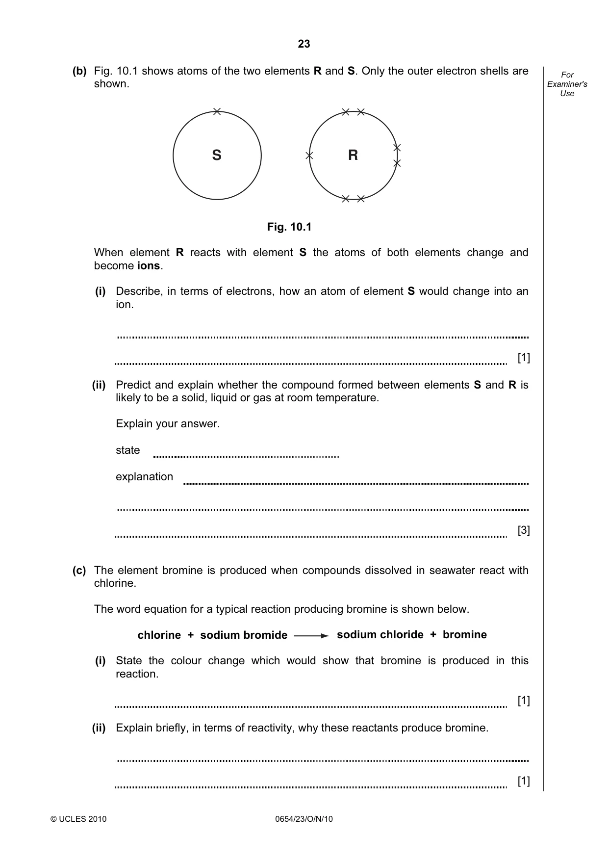 Cambridge IGCSE Sciences - Co-ordinated (Double) 0654 2010 Oct/Nov Paper 2 · Variant 3 question paper, page 23 of 24