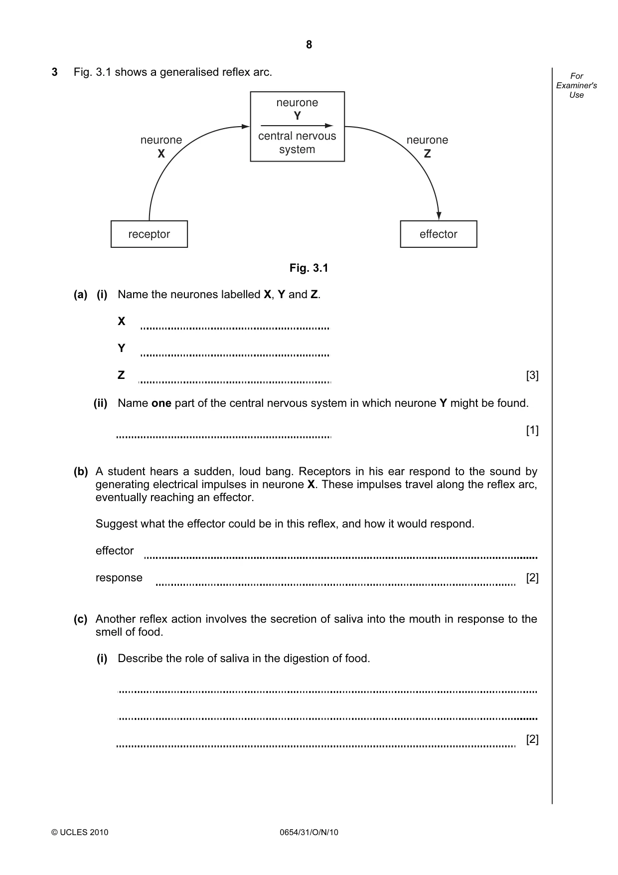 Cambridge IGCSE Sciences - Co-ordinated (Double) 0654 2010 Oct/Nov Paper 3 · Variant 1 question paper, page 8 of 28