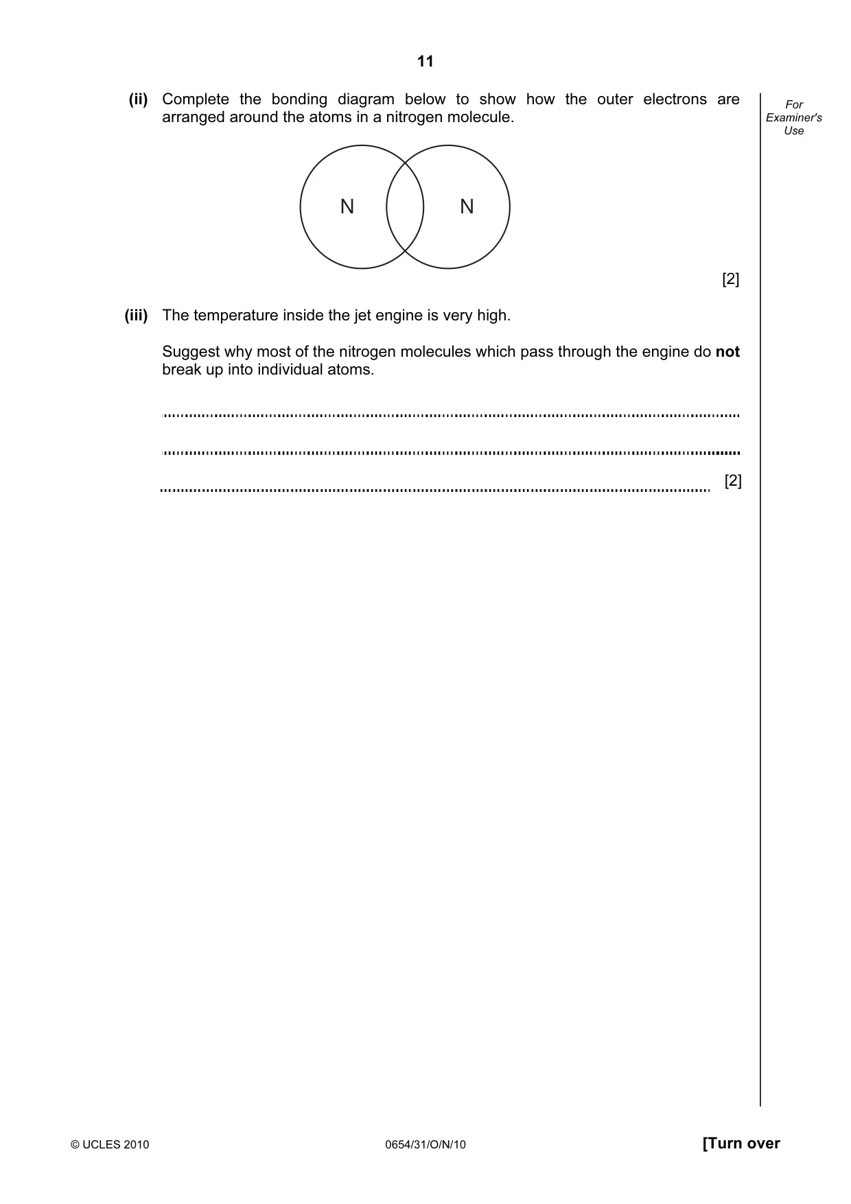 Cambridge IGCSE Sciences - Co-ordinated (Double) 0654 2010 Oct/Nov Paper 3 · Variant 1 question paper, page 11 of 28