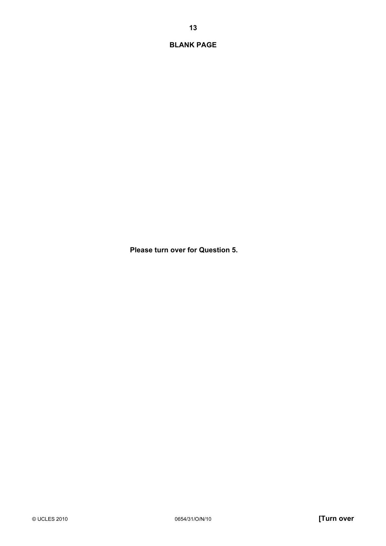 Cambridge IGCSE Sciences - Co-ordinated (Double) 0654 2010 Oct/Nov Paper 3 · Variant 1 question paper, page 13 of 28