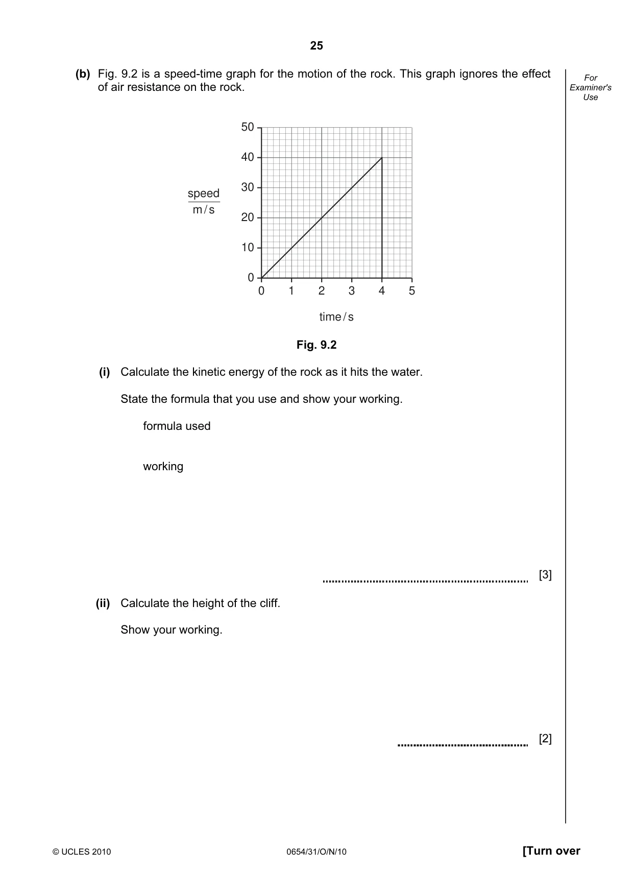 Cambridge IGCSE Sciences - Co-ordinated (Double) 0654 2010 Oct/Nov Paper 3 · Variant 1 question paper, page 25 of 28