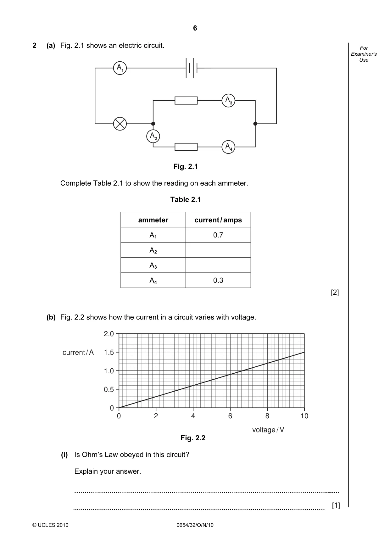 Cambridge IGCSE Sciences - Co-ordinated (Double) 0654 2010 Oct/Nov Paper 3 · Variant 2 question paper, page 6 of 28