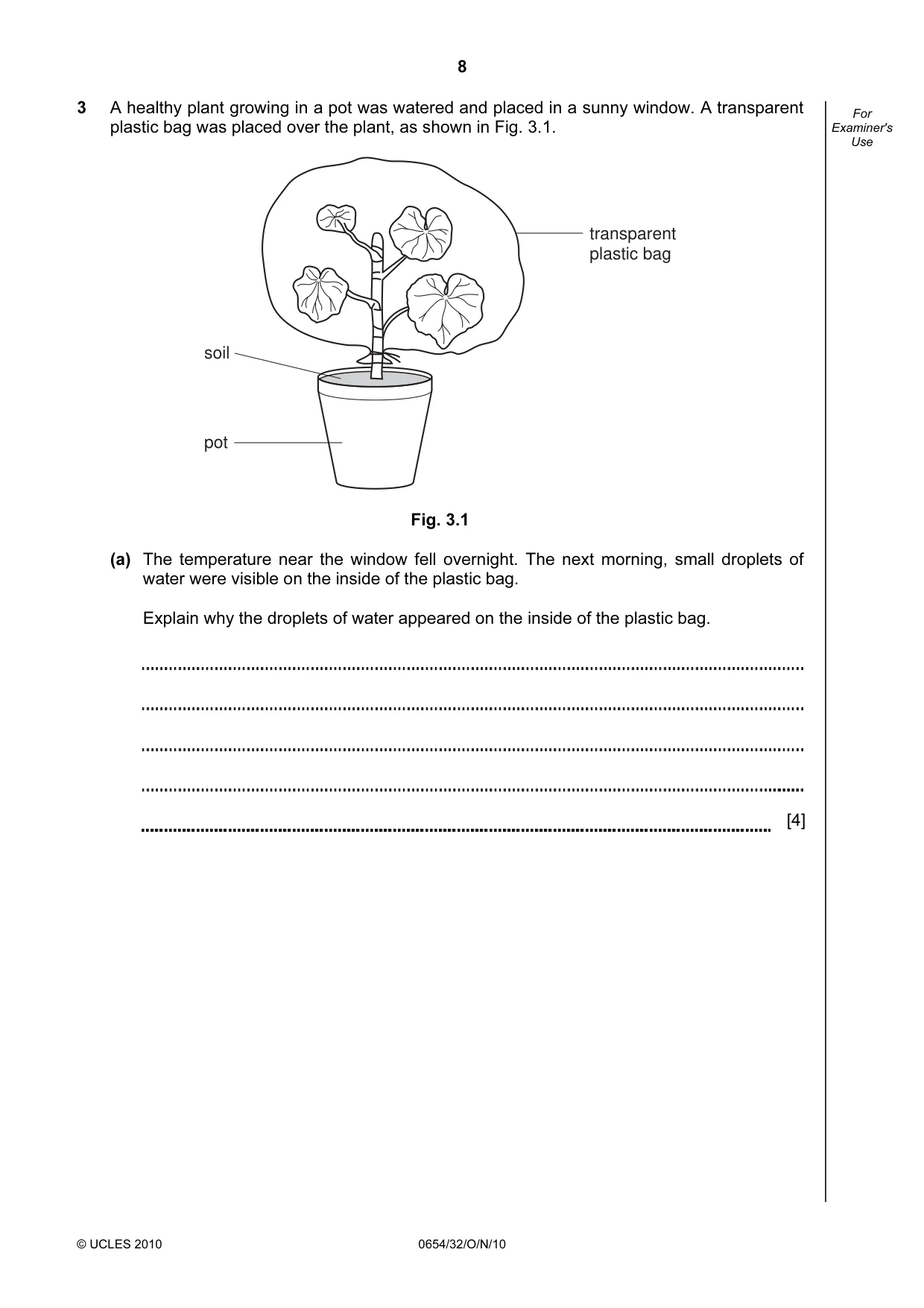 Cambridge IGCSE Sciences - Co-ordinated (Double) 0654 2010 Oct/Nov Paper 3 · Variant 2 question paper, page 8 of 28
