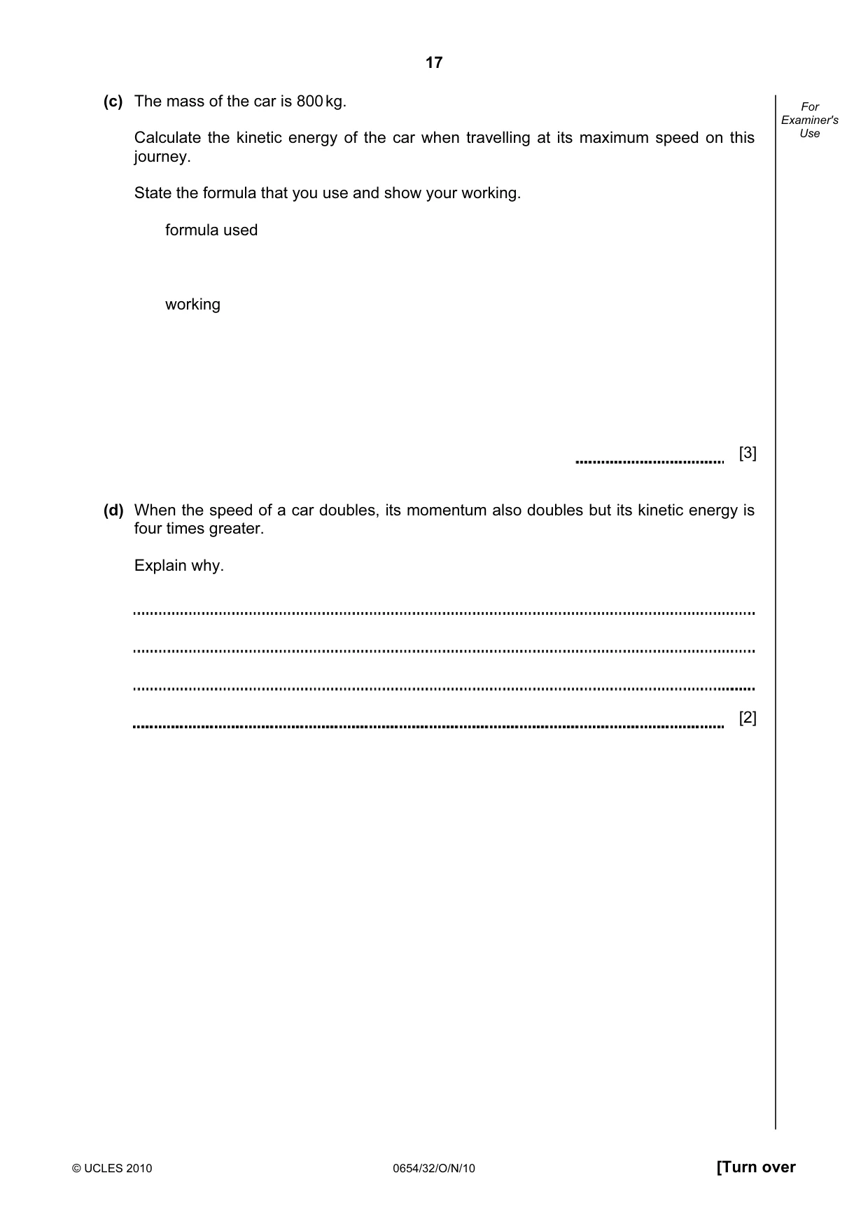 Cambridge IGCSE Sciences - Co-ordinated (Double) 0654 2010 Oct/Nov Paper 3 · Variant 2 question paper, page 17 of 28