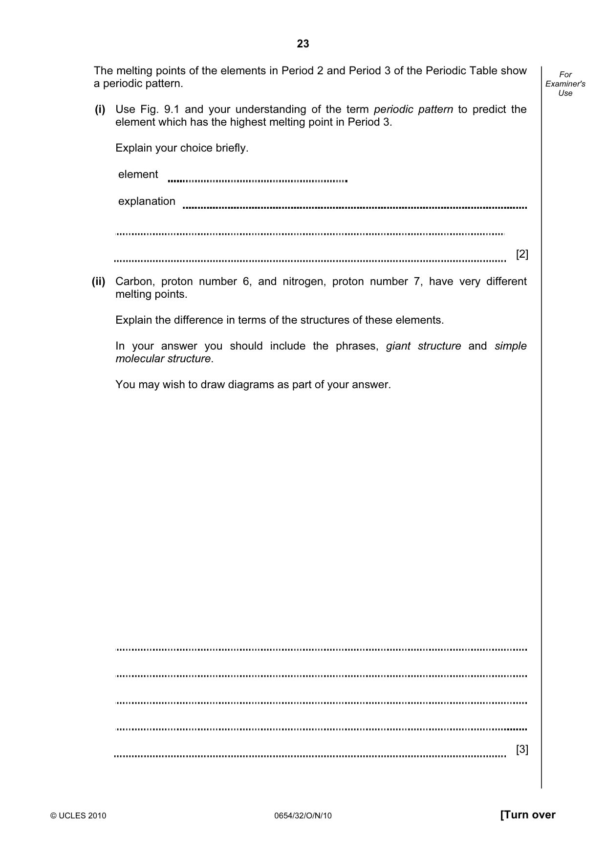 Cambridge IGCSE Sciences - Co-ordinated (Double) 0654 2010 Oct/Nov Paper 3 · Variant 2 question paper, page 23 of 28