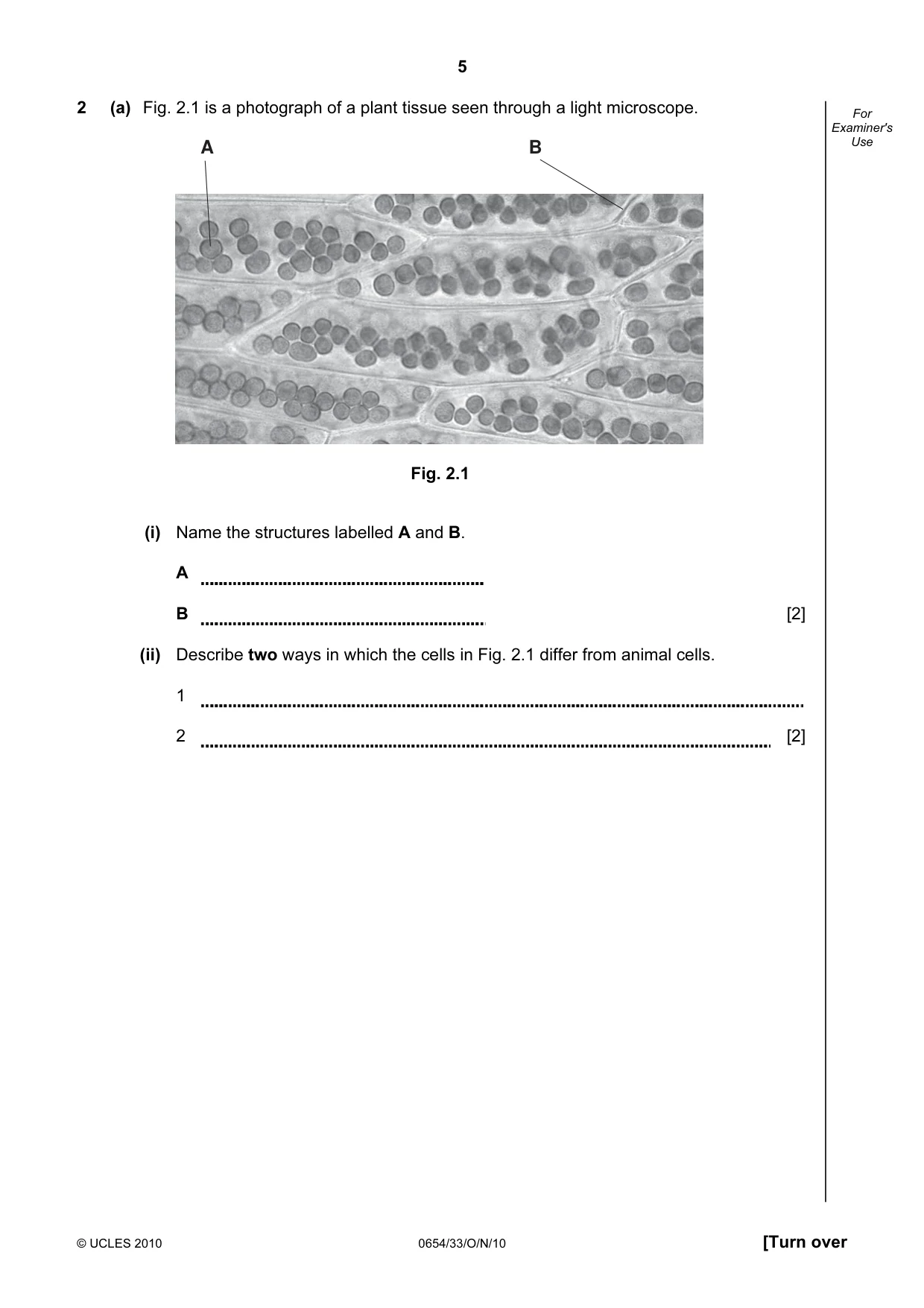Cambridge IGCSE Sciences - Co-ordinated (Double) 0654 2010 Oct/Nov Paper 3 · Variant 3 question paper, page 5 of 28