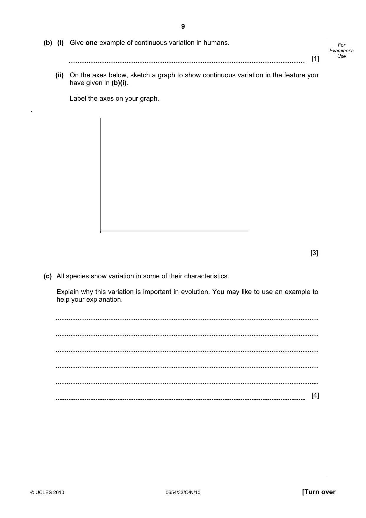 Cambridge IGCSE Sciences - Co-ordinated (Double) 0654 2010 Oct/Nov Paper 3 · Variant 3 question paper, page 9 of 28