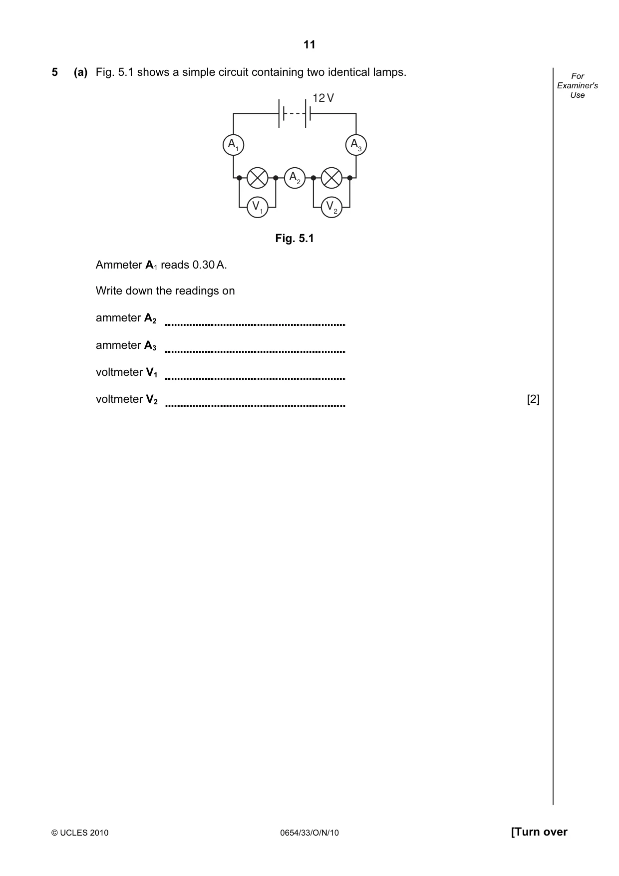 Cambridge IGCSE Sciences - Co-ordinated (Double) 0654 2010 Oct/Nov Paper 3 · Variant 3 question paper, page 11 of 28
