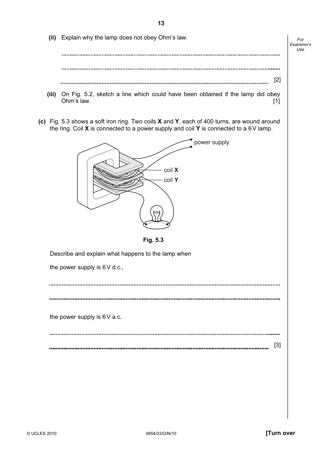 Cambridge IGCSE Sciences - Co-ordinated (Double) 0654 2010 Oct/Nov Paper 3 · Variant 3 question paper, page 13 of 28