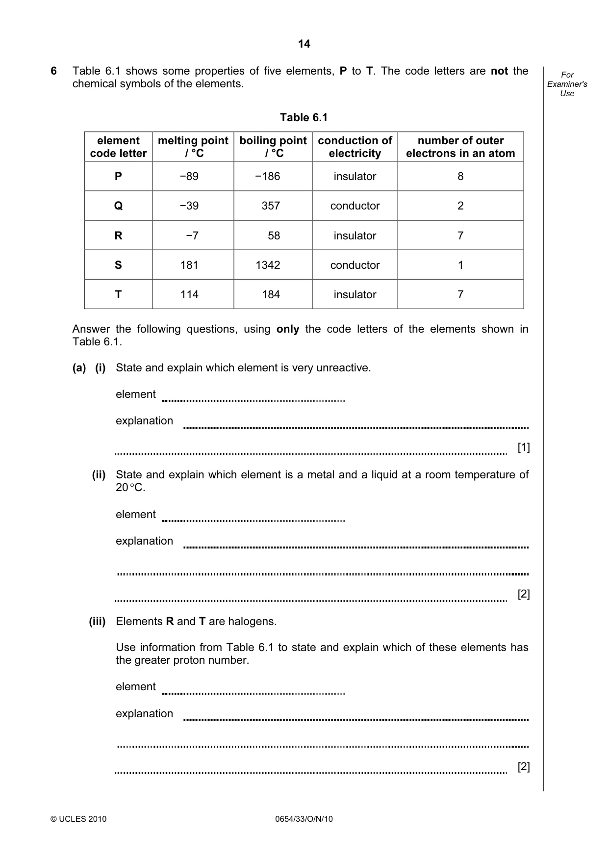 Cambridge IGCSE Sciences - Co-ordinated (Double) 0654 2010 Oct/Nov Paper 3 · Variant 3 question paper, page 14 of 28