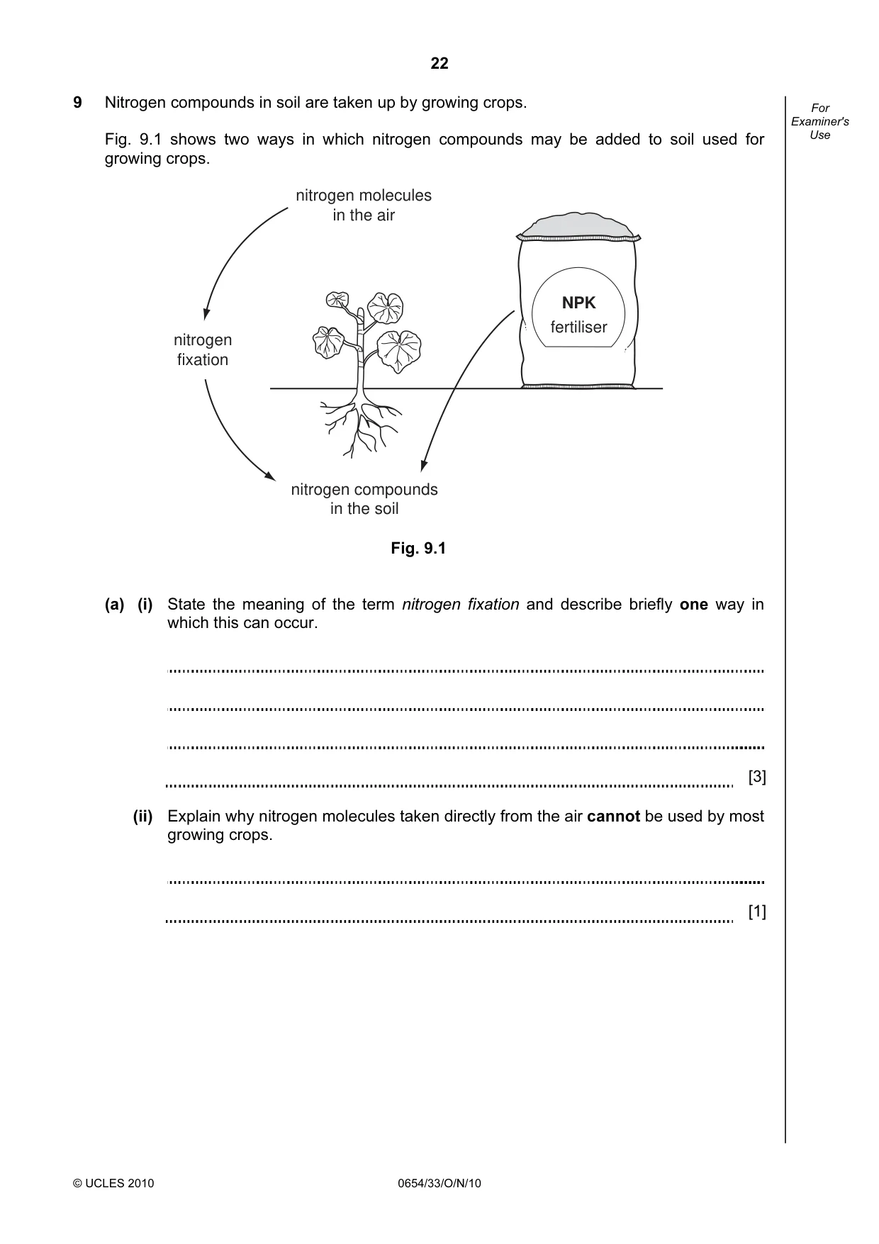 Cambridge IGCSE Sciences - Co-ordinated (Double) 0654 2010 Oct/Nov Paper 3 · Variant 3 question paper, page 22 of 28