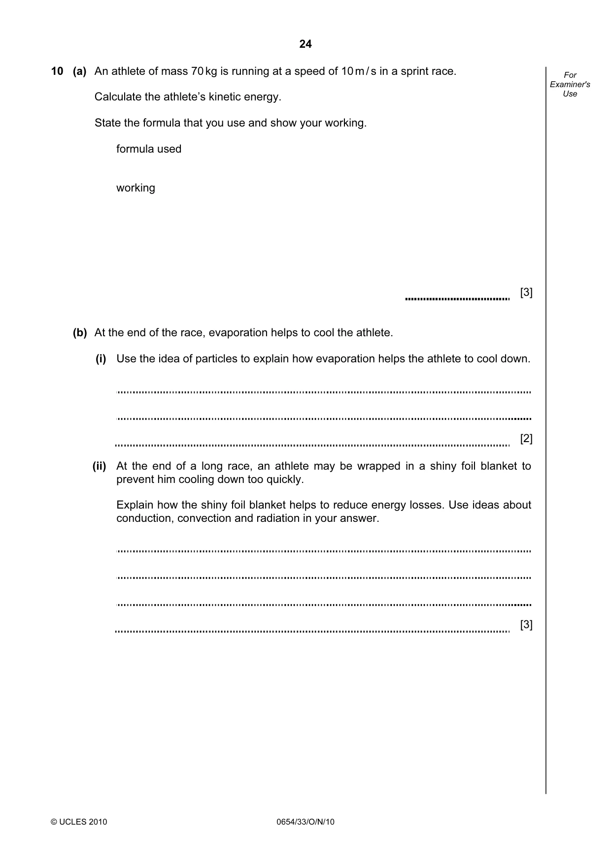 Cambridge IGCSE Sciences - Co-ordinated (Double) 0654 2010 Oct/Nov Paper 3 · Variant 3 question paper, page 24 of 28