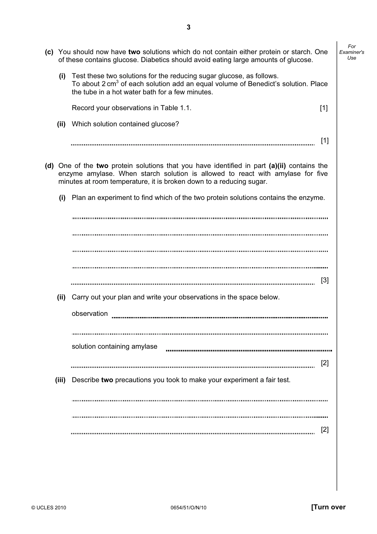 Cambridge IGCSE Sciences - Co-ordinated (Double) 0654 2010 Oct/Nov Paper 5 · Variant 1 question paper, page 3 of 12