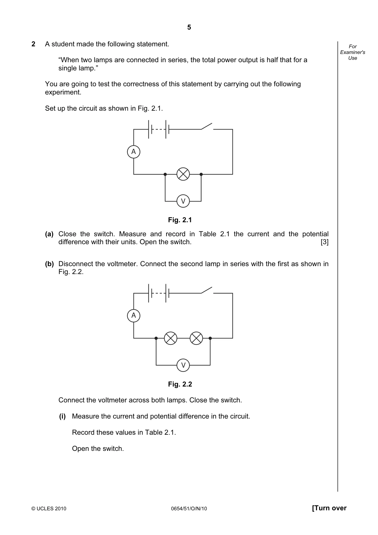 Cambridge IGCSE Sciences - Co-ordinated (Double) 0654 2010 Oct/Nov Paper 5 · Variant 1 question paper, page 5 of 12