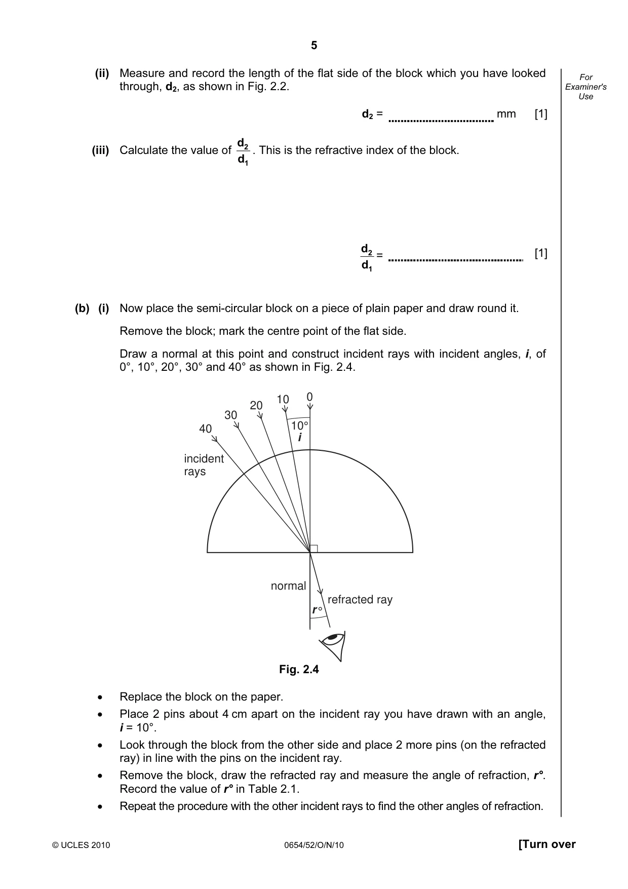 Cambridge IGCSE Sciences - Co-ordinated (Double) 0654 2010 Oct/Nov Paper 5 · Variant 2 question paper, page 5 of 12