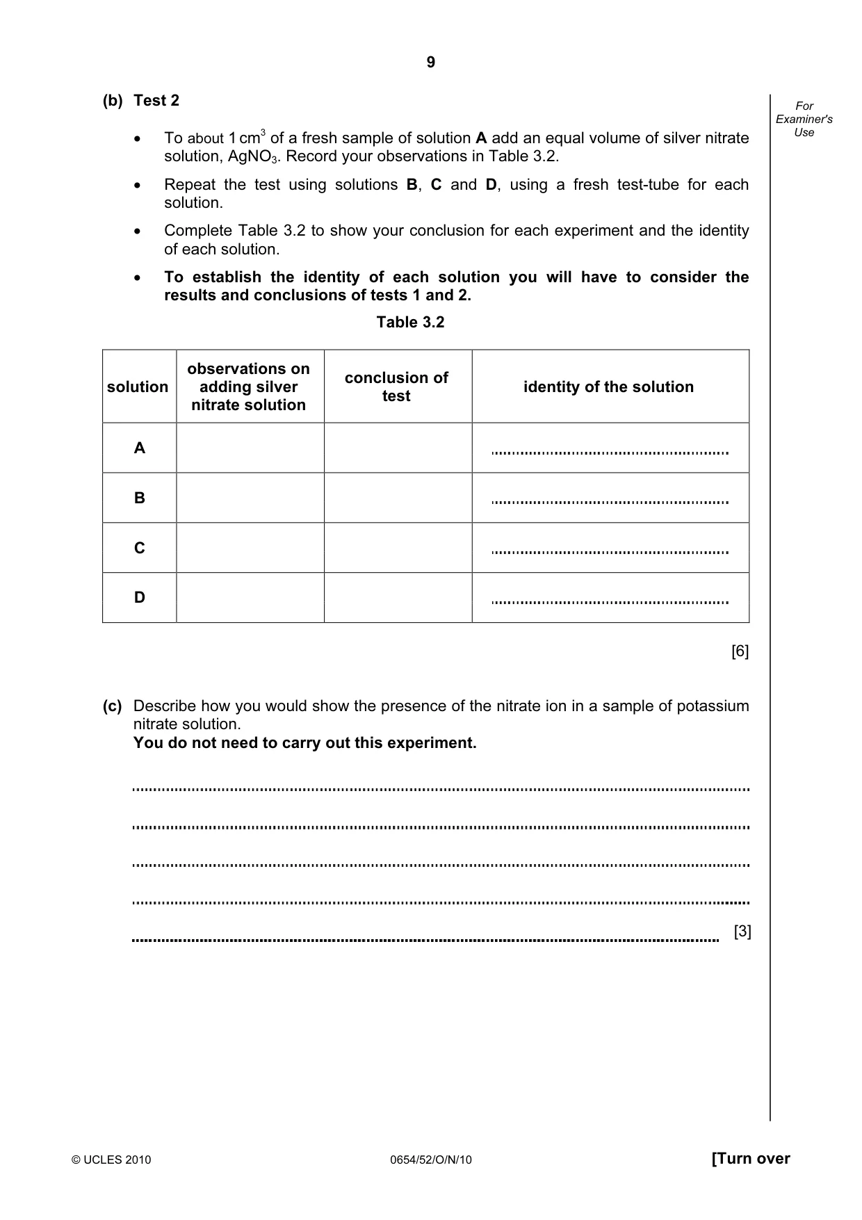 Cambridge IGCSE Sciences - Co-ordinated (Double) 0654 2010 Oct/Nov Paper 5 · Variant 2 question paper, page 9 of 12