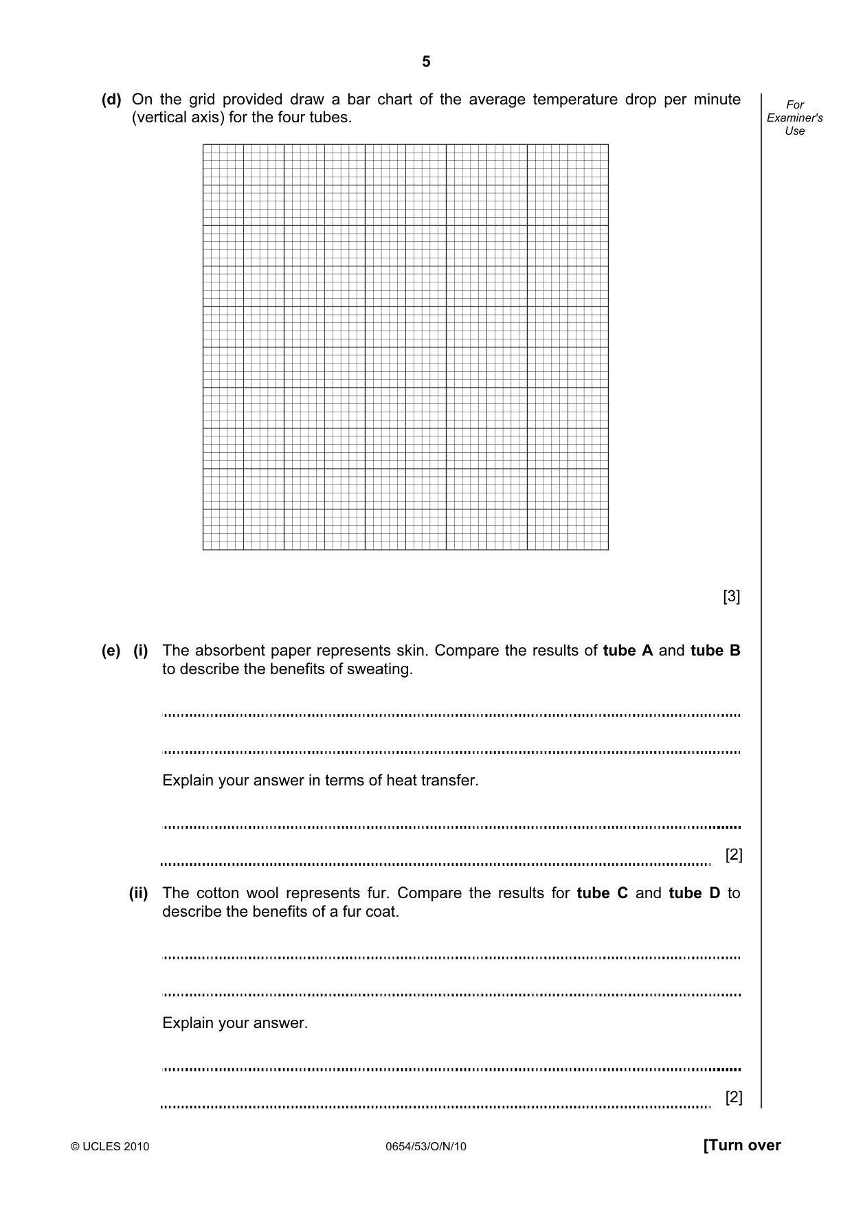 Cambridge IGCSE Sciences - Co-ordinated (Double) 0654 2010 Oct/Nov Paper 5 · Variant 3 question paper, page 5 of 16