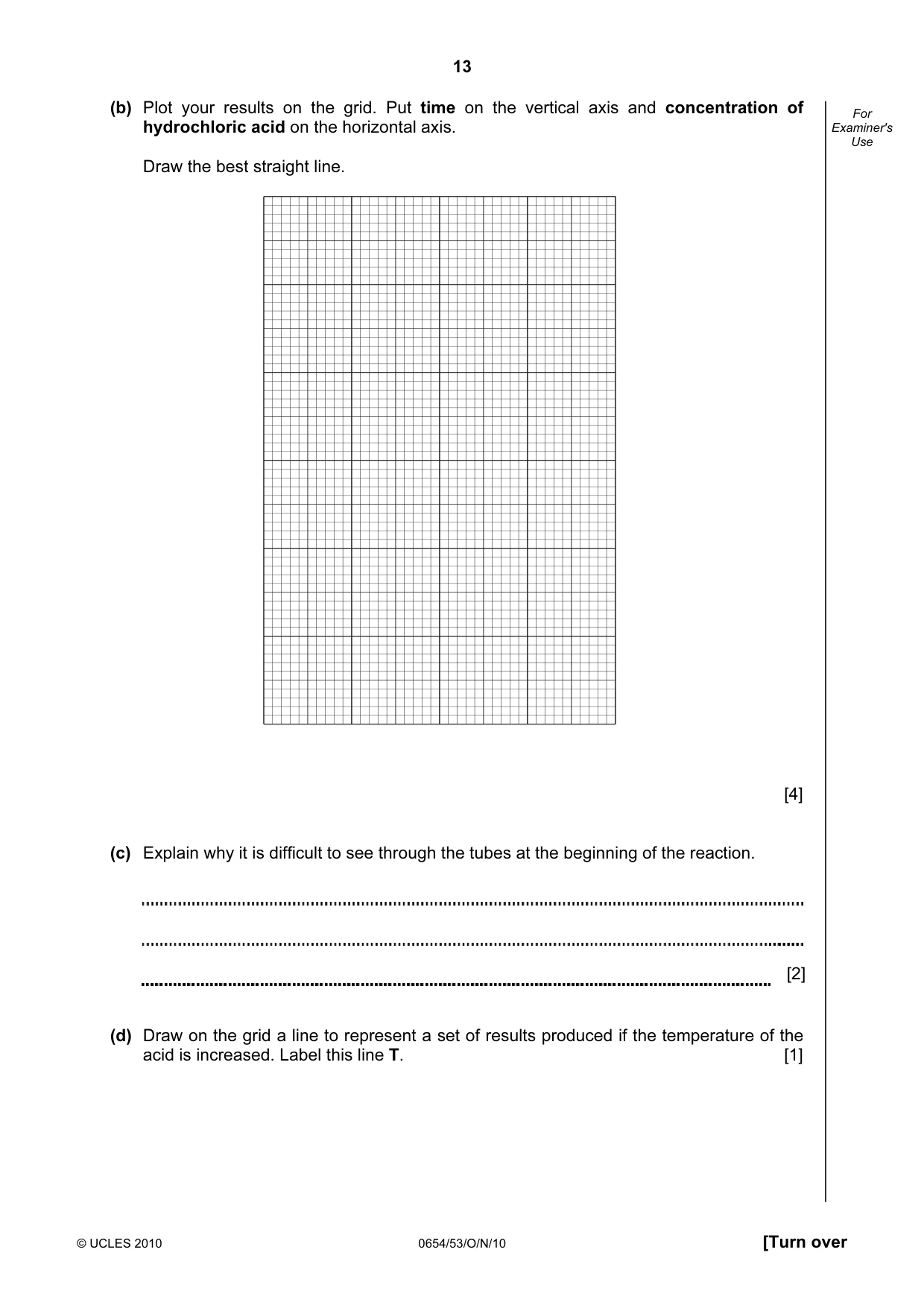 Cambridge IGCSE Sciences - Co-ordinated (Double) 0654 2010 Oct/Nov Paper 5 · Variant 3 question paper, page 13 of 16