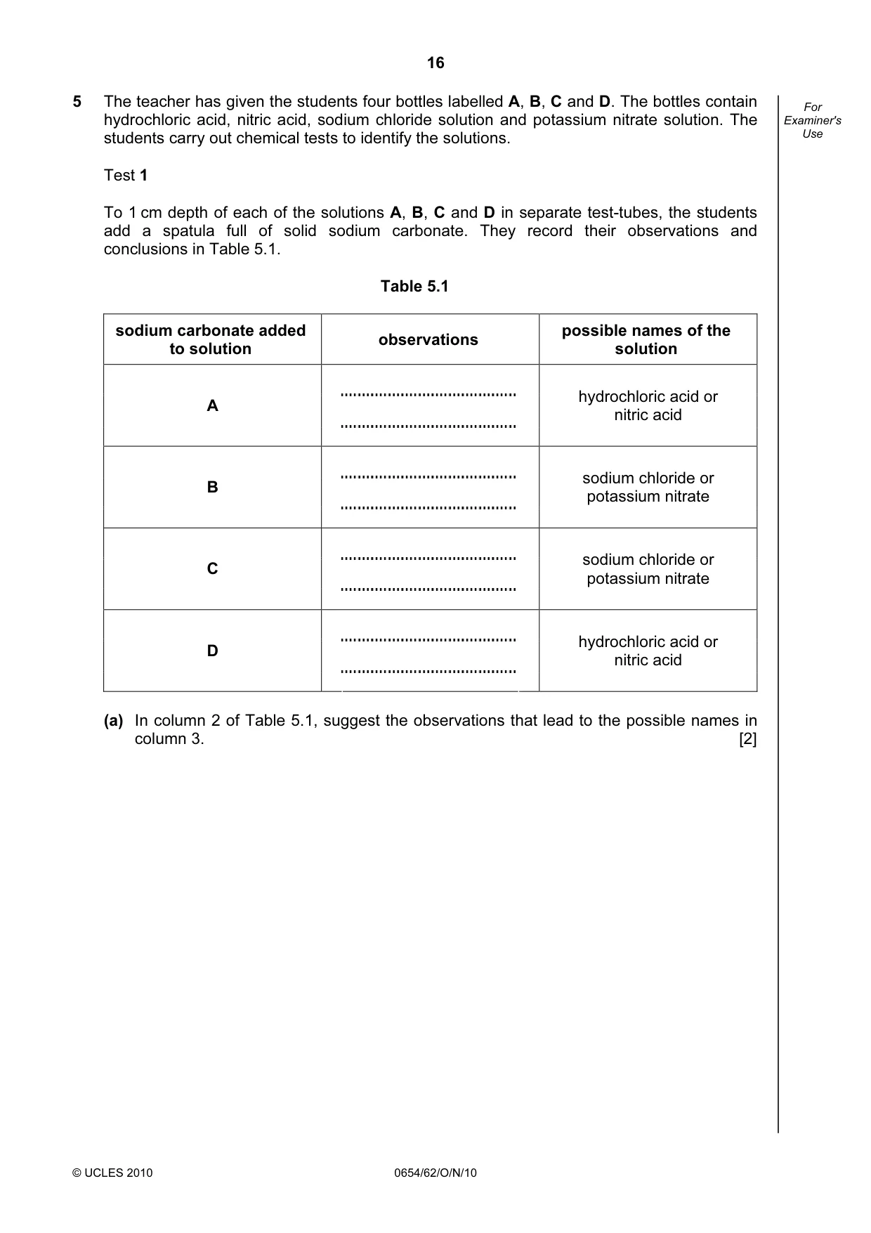 Cambridge IGCSE Sciences - Co-ordinated (Double) 0654 2010 Oct/Nov Paper 6 · Variant 2 question paper, page 16 of 24