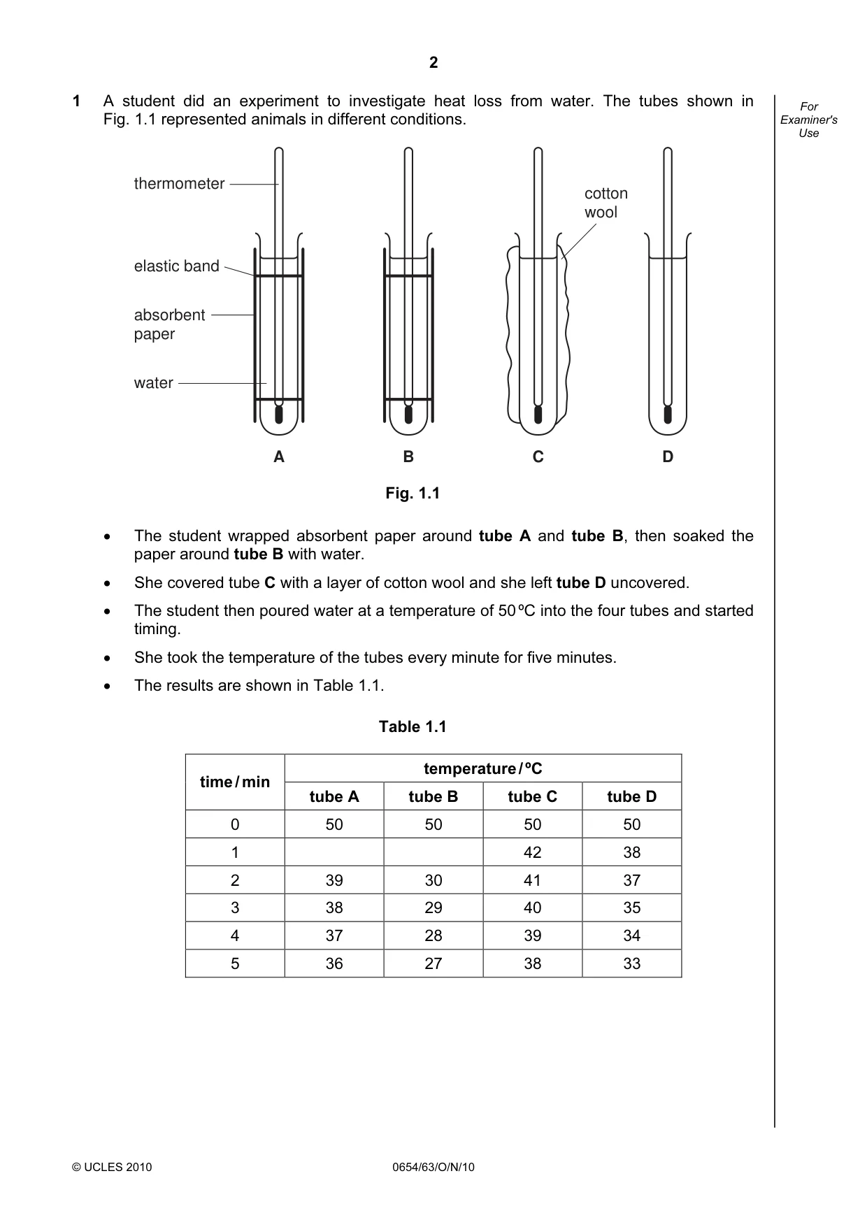 Cambridge IGCSE Sciences - Co-ordinated (Double) 0654 2010 Oct/Nov Paper 6 · Variant 3 question paper, page 2 of 20
