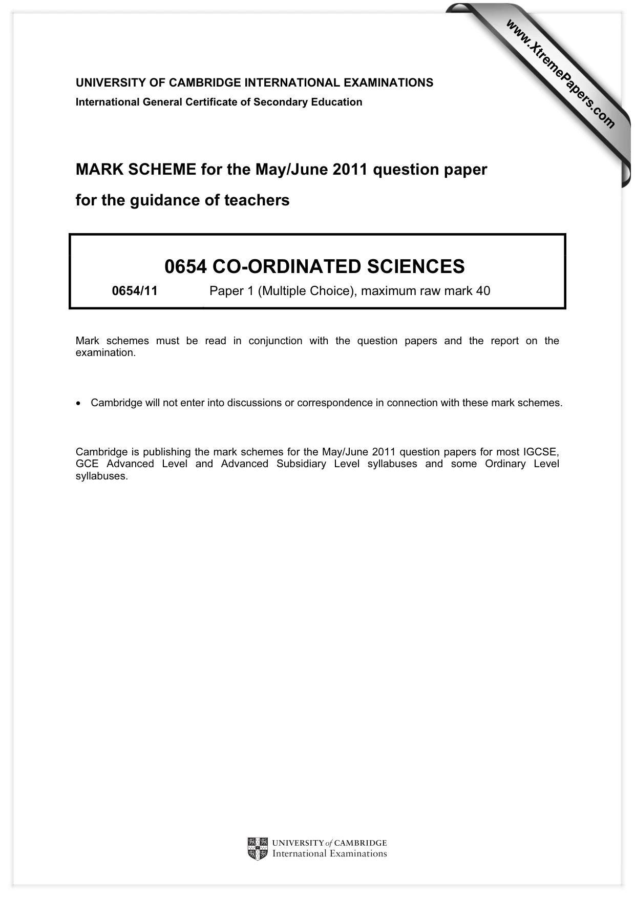 Mark scheme, page 1 of 2