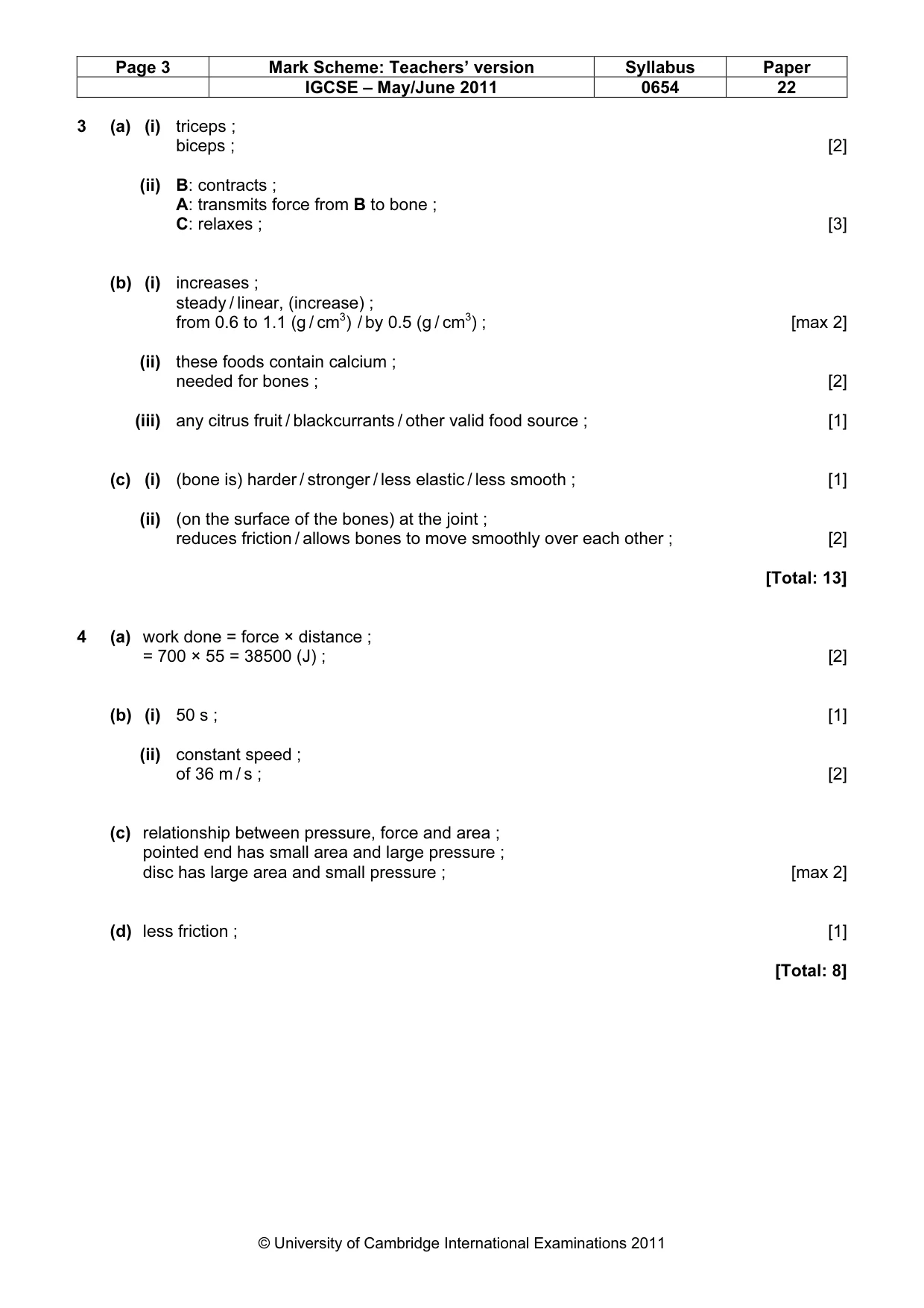 Mark scheme, page 3 of 6