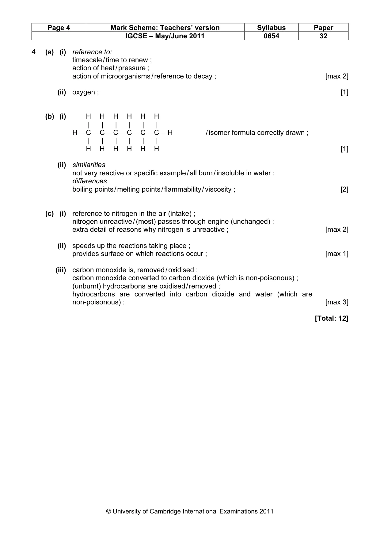 Mark scheme, page 4 of 8