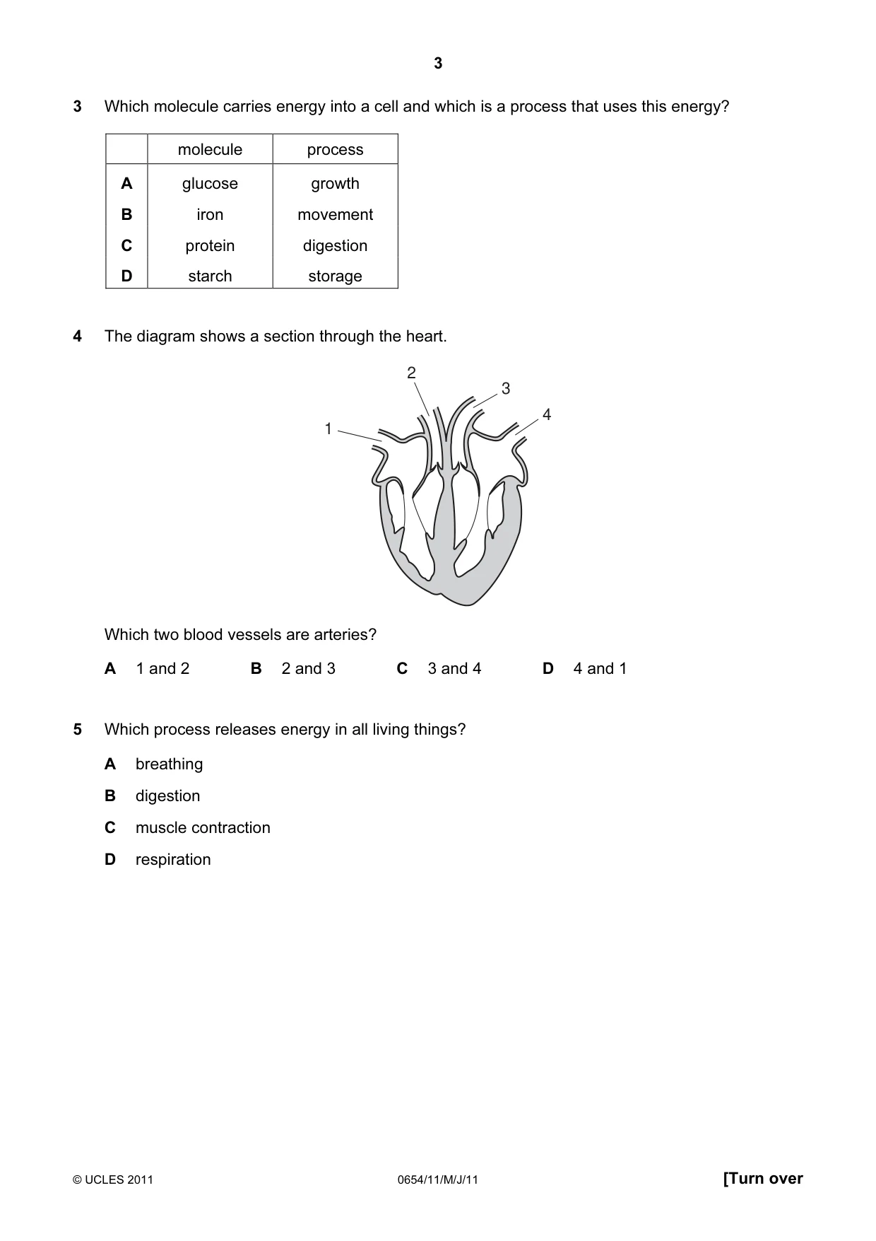 Cambridge IGCSE Sciences - Co-ordinated (Double) 0654 2011 May/June Paper 1 · Variant 1 question paper, page 3 of 16