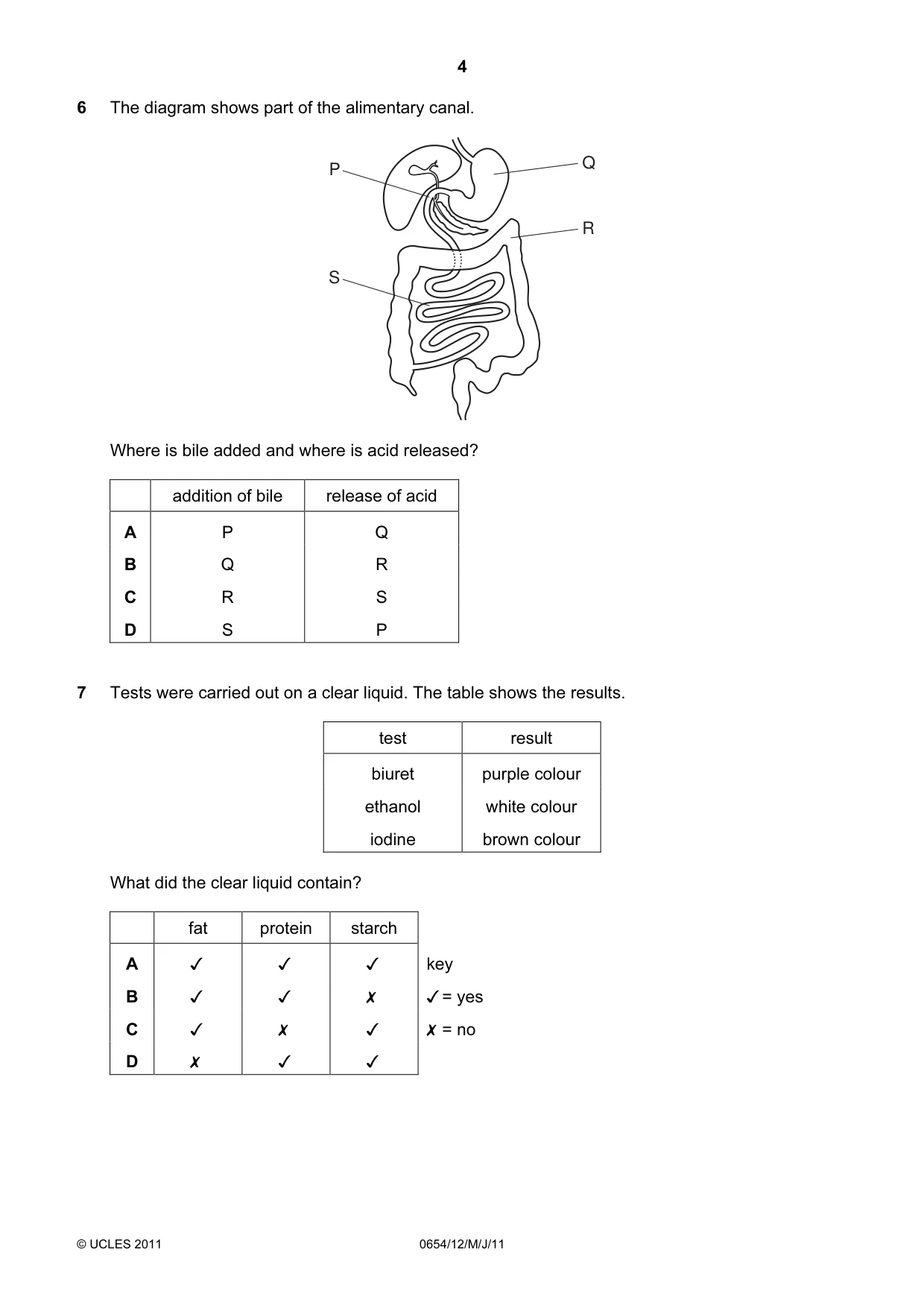 Cambridge IGCSE Sciences - Co-ordinated (Double) 0654 2011 May/June Paper 1 · Variant 2 question paper, page 4 of 16