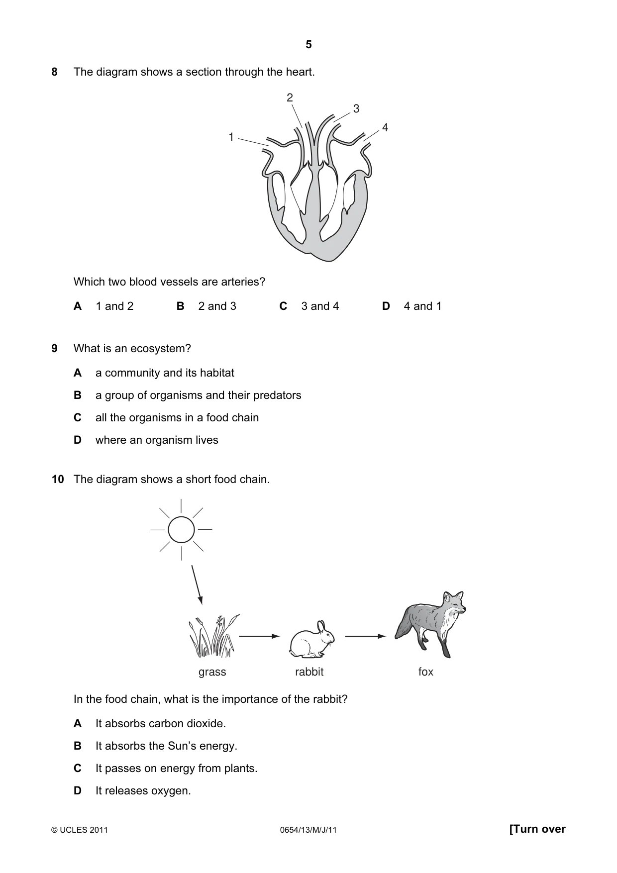 Cambridge IGCSE Sciences - Co-ordinated (Double) 0654 2011 May/June Paper 1 · Variant 3 question paper, page 5 of 16