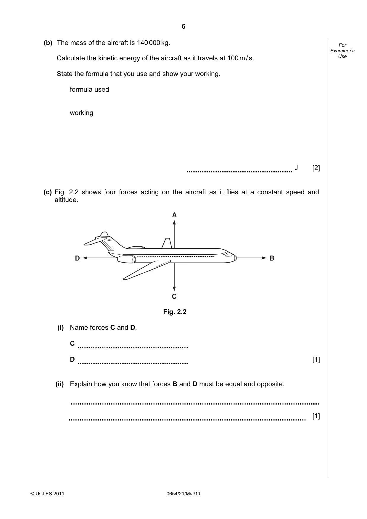 Cambridge IGCSE Sciences - Co-ordinated (Double) 0654 2011 May/June Paper 2 · Variant 1 question paper, page 6 of 24