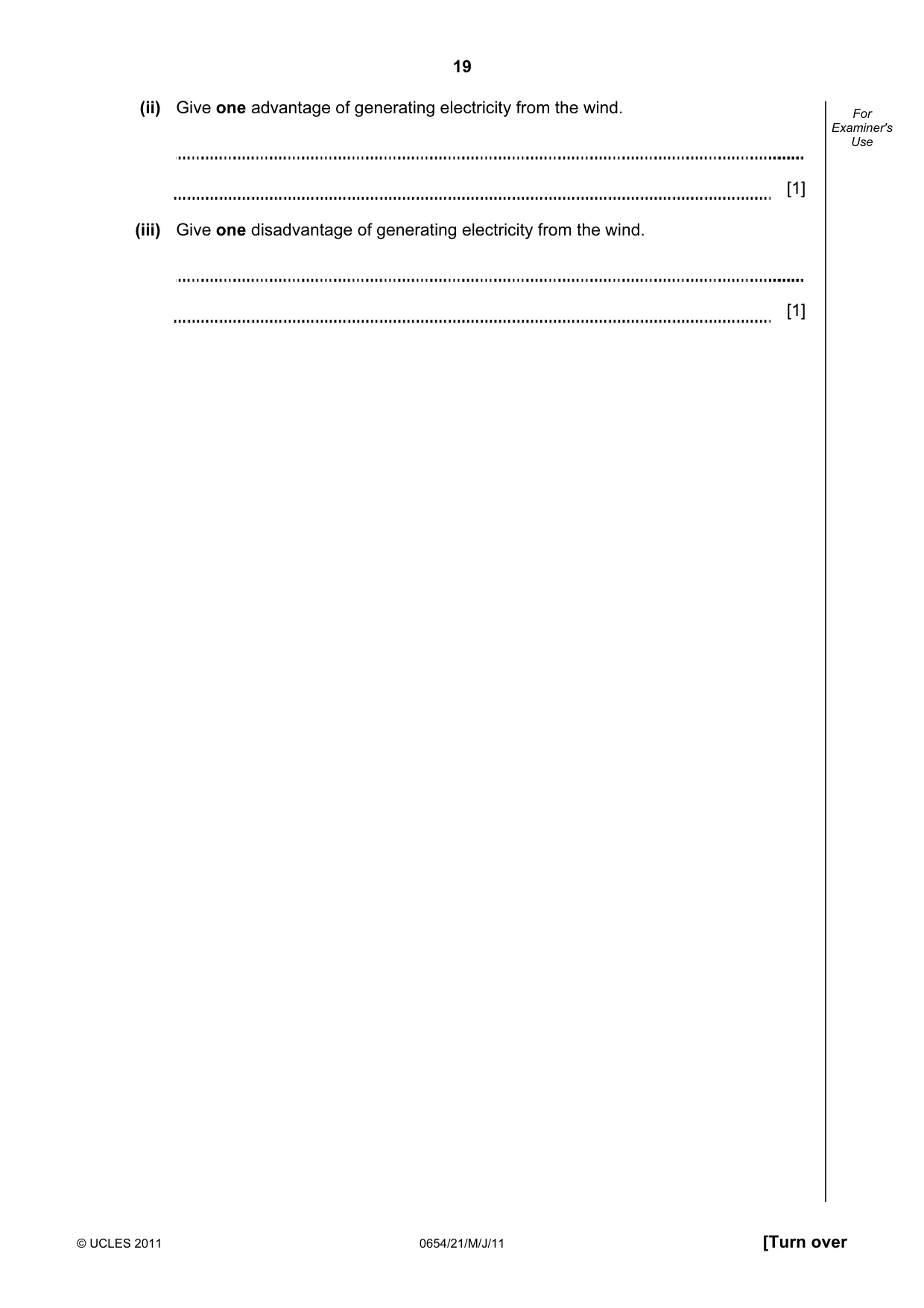 Cambridge IGCSE Sciences - Co-ordinated (Double) 0654 2011 May/June Paper 2 · Variant 1 question paper, page 19 of 24