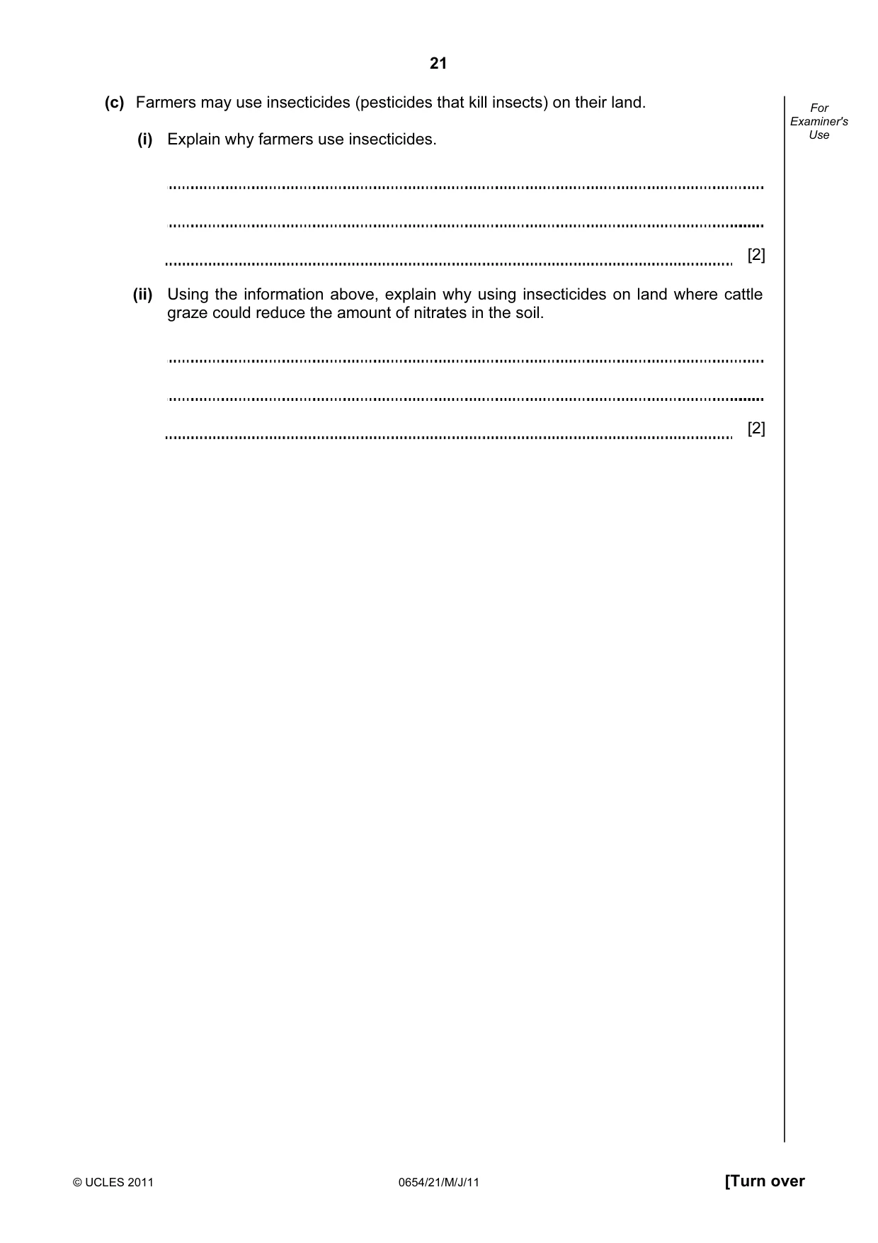 Cambridge IGCSE Sciences - Co-ordinated (Double) 0654 2011 May/June Paper 2 · Variant 1 question paper, page 21 of 24