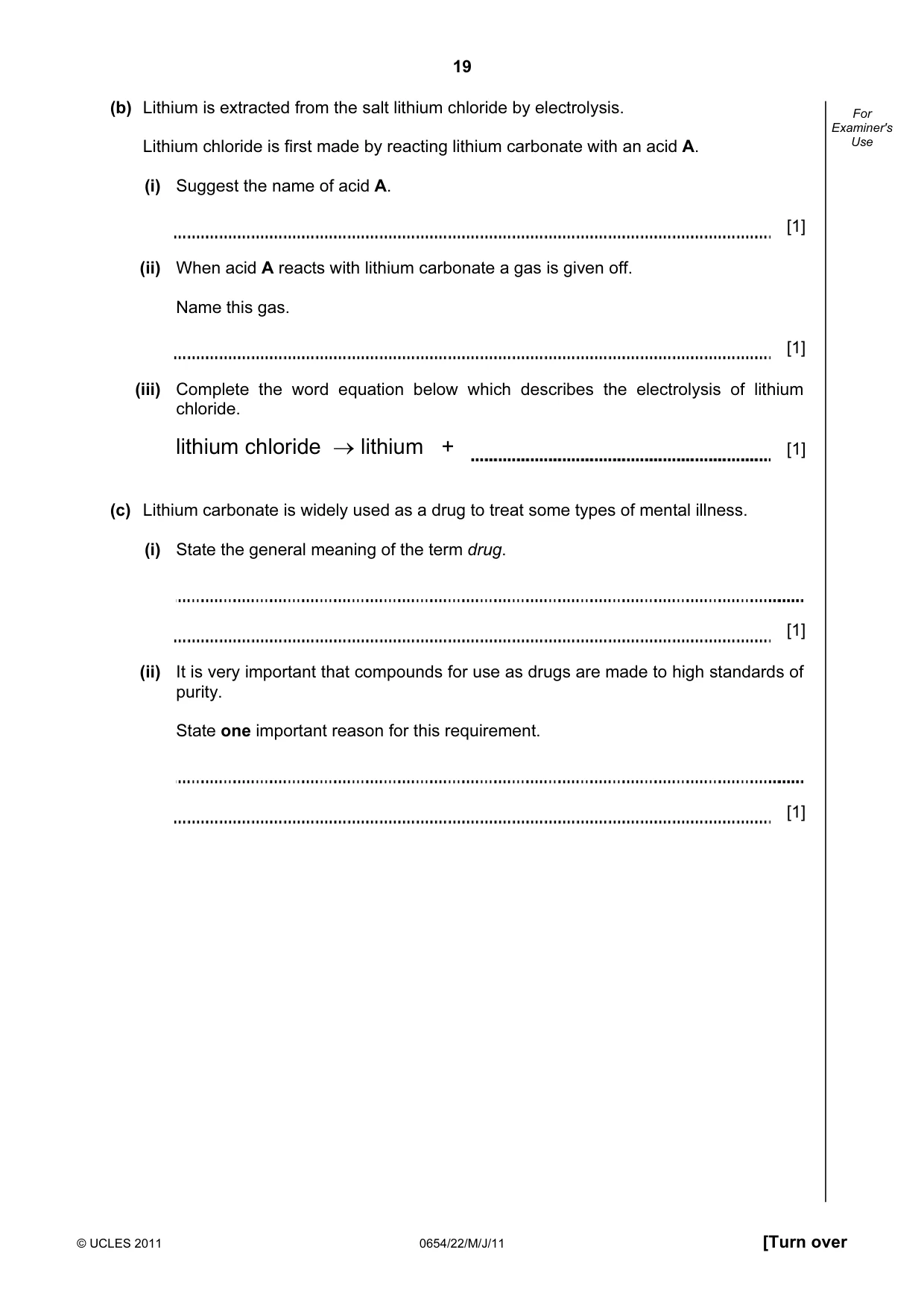 Cambridge IGCSE Sciences - Co-ordinated (Double) 0654 2011 May/June Paper 2 · Variant 2 question paper, page 19 of 28
