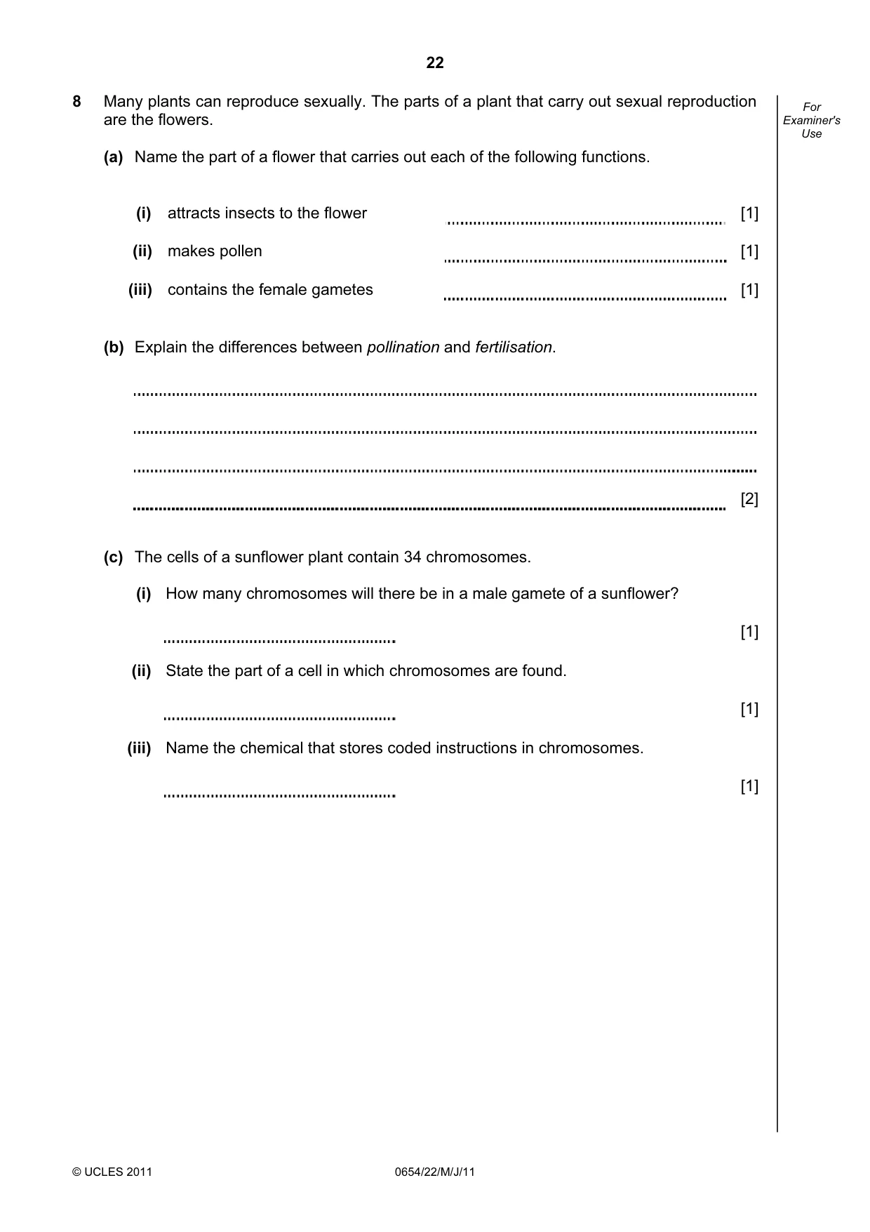 Cambridge IGCSE Sciences - Co-ordinated (Double) 0654 2011 May/June Paper 2 · Variant 2 question paper, page 22 of 28