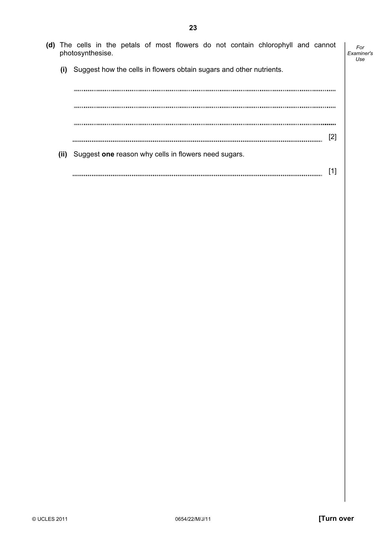 Cambridge IGCSE Sciences - Co-ordinated (Double) 0654 2011 May/June Paper 2 · Variant 2 question paper, page 23 of 28