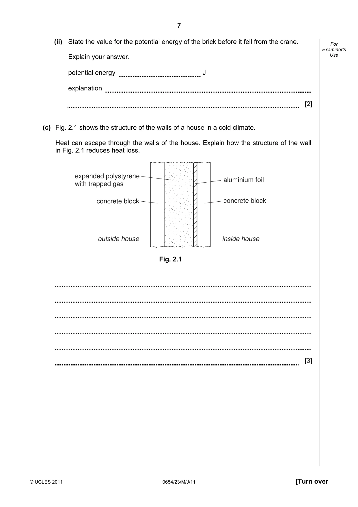 Cambridge IGCSE Sciences - Co-ordinated (Double) 0654 2011 May/June Paper 2 · Variant 3 question paper, page 7 of 28