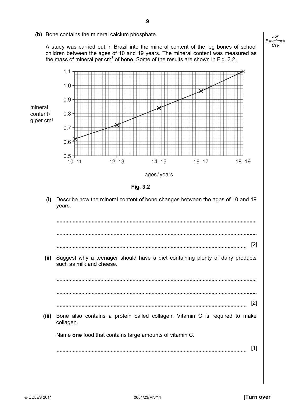 Cambridge IGCSE Sciences - Co-ordinated (Double) 0654 2011 May/June Paper 2 · Variant 3 question paper, page 9 of 28