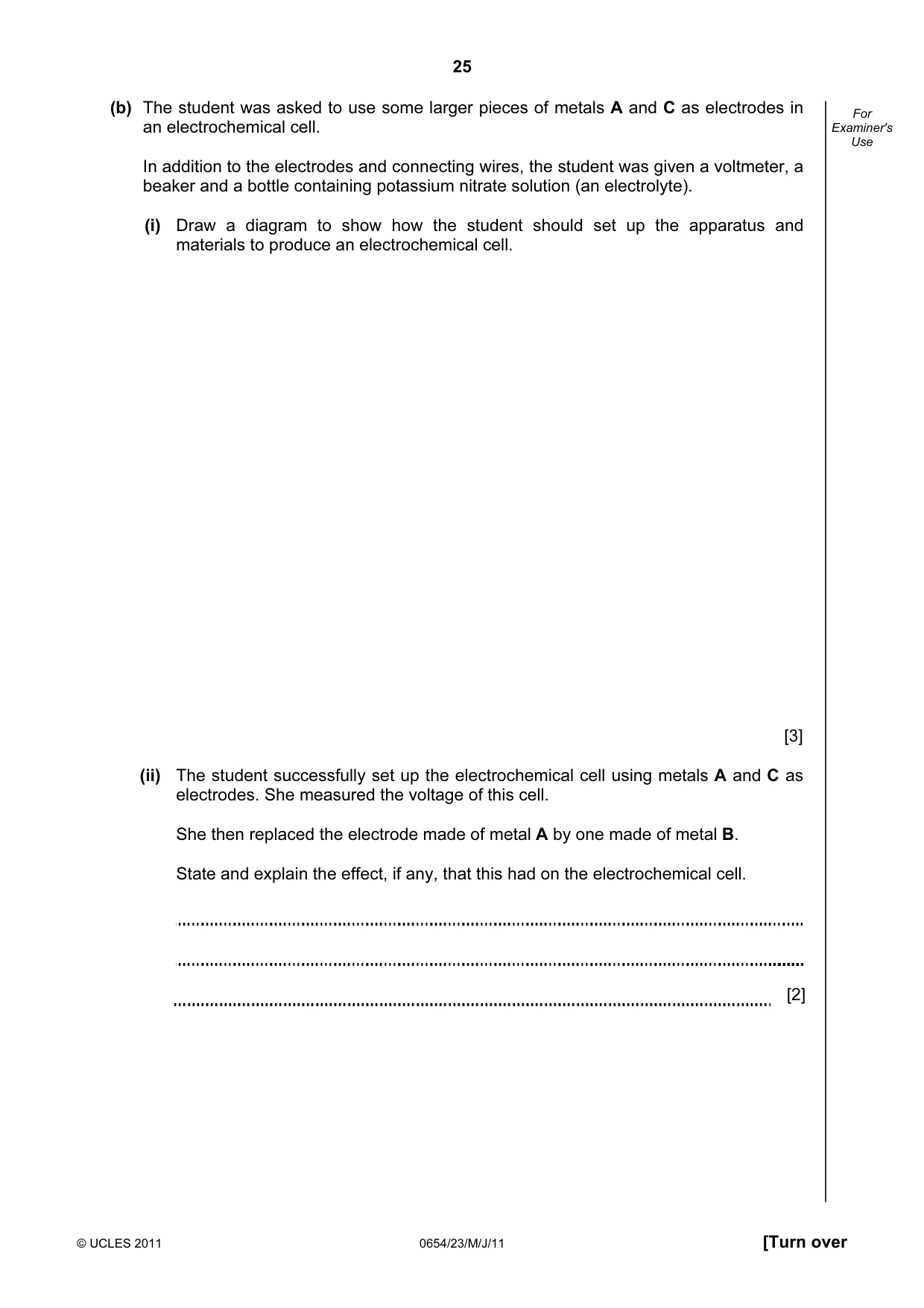 Cambridge IGCSE Sciences - Co-ordinated (Double) 0654 2011 May/June Paper 2 · Variant 3 question paper, page 25 of 28