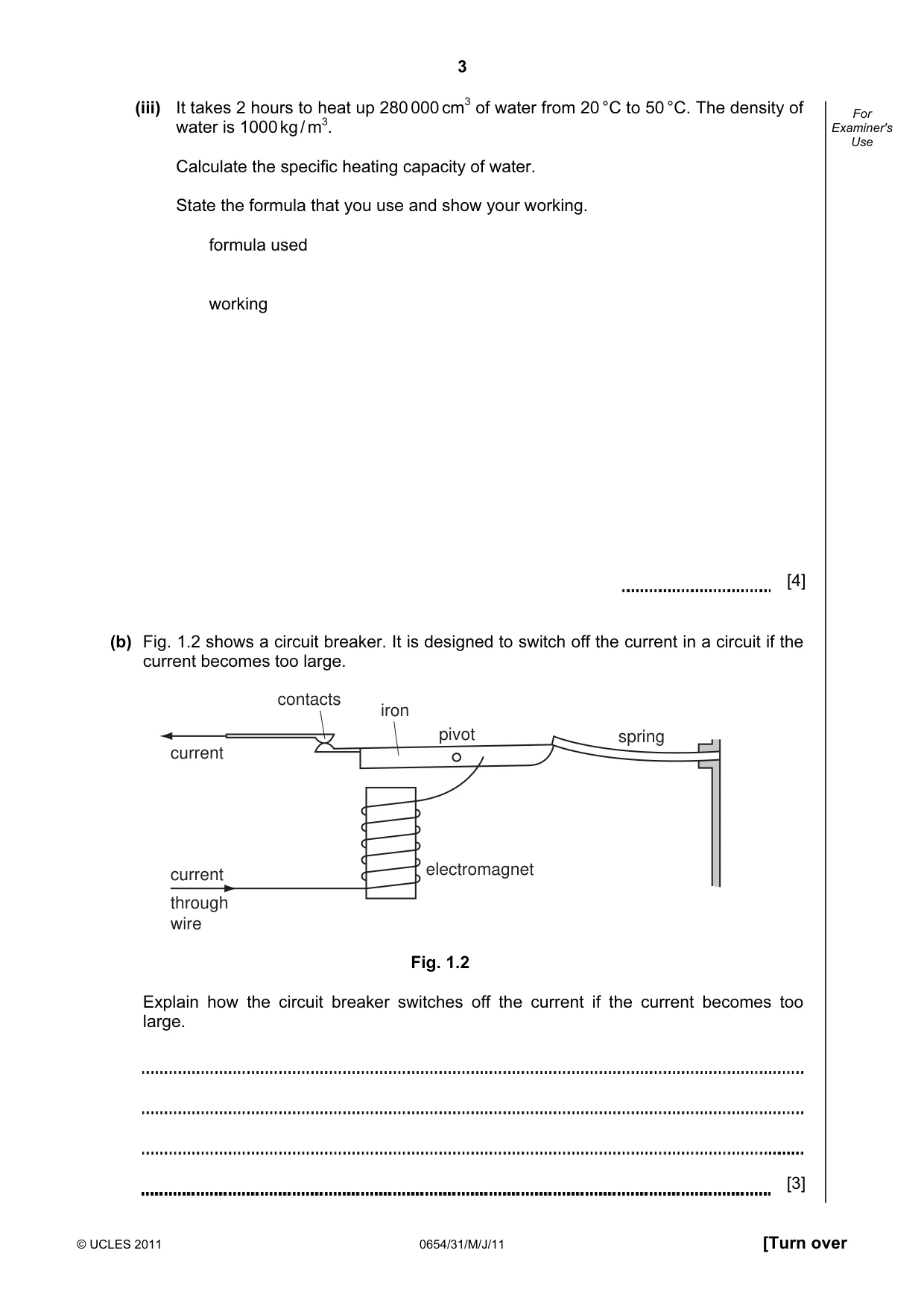Cambridge IGCSE Sciences - Co-ordinated (Double) 0654 2011 May/June Paper 3 · Variant 1 question paper, page 3 of 24