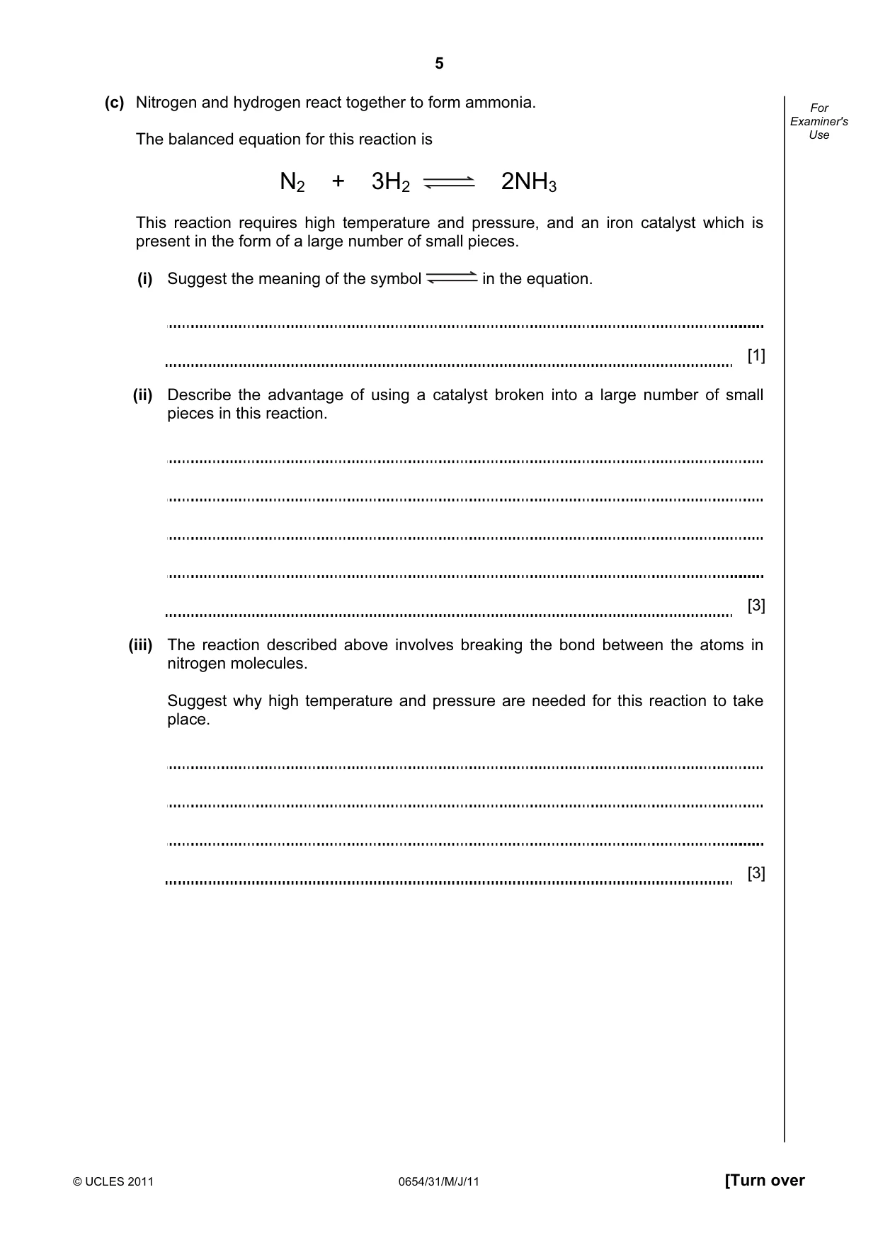 Cambridge IGCSE Sciences - Co-ordinated (Double) 0654 2011 May/June Paper 3 · Variant 1 question paper, page 5 of 24