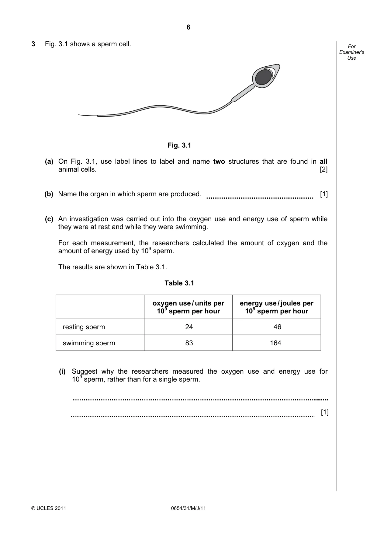 Cambridge IGCSE Sciences - Co-ordinated (Double) 0654 2011 May/June Paper 3 · Variant 1 question paper, page 6 of 24