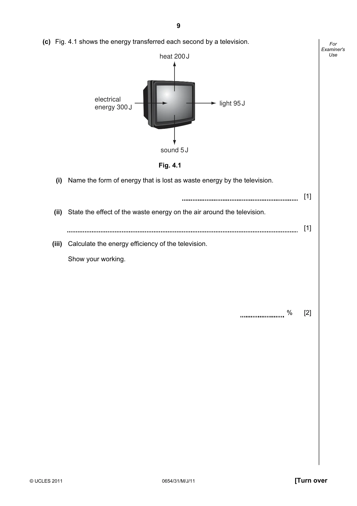 Cambridge IGCSE Sciences - Co-ordinated (Double) 0654 2011 May/June Paper 3 · Variant 1 question paper, page 9 of 24