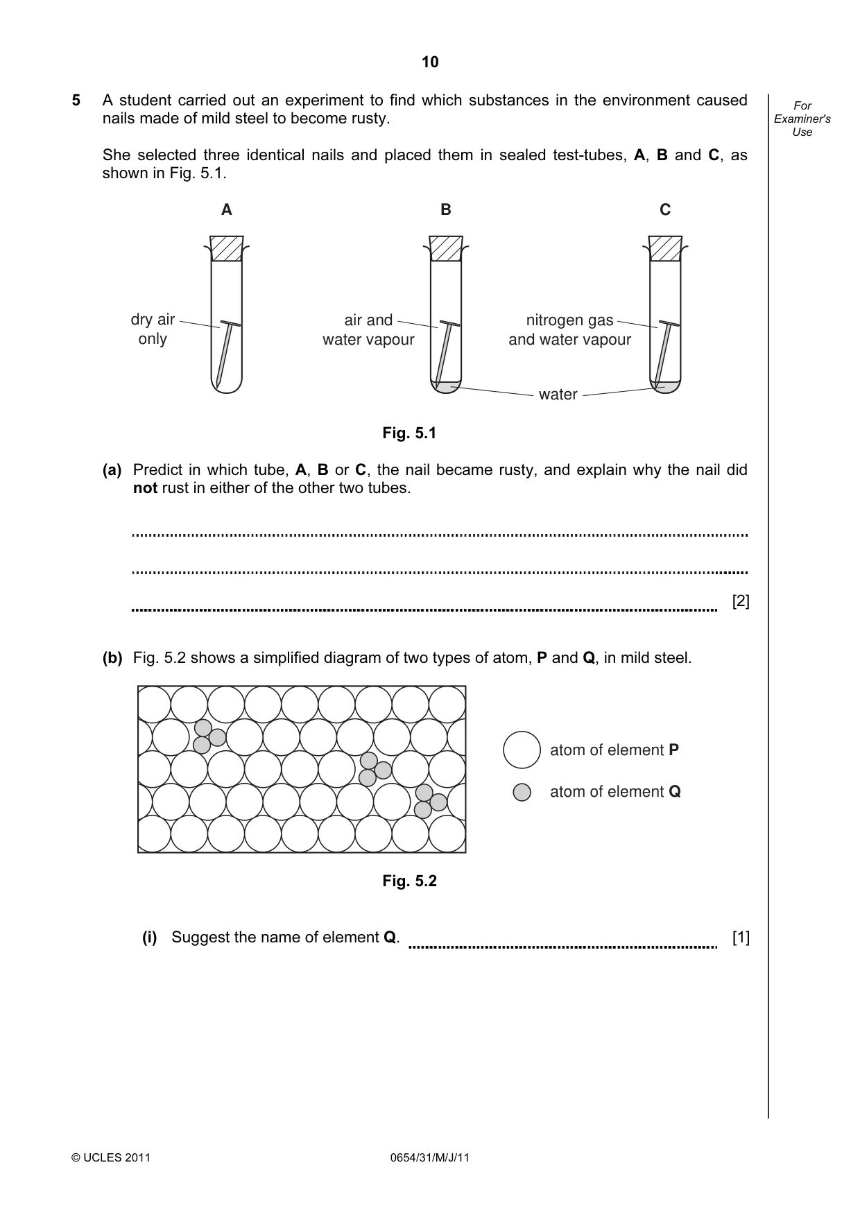 Cambridge IGCSE Sciences - Co-ordinated (Double) 0654 2011 May/June Paper 3 · Variant 1 question paper, page 10 of 24