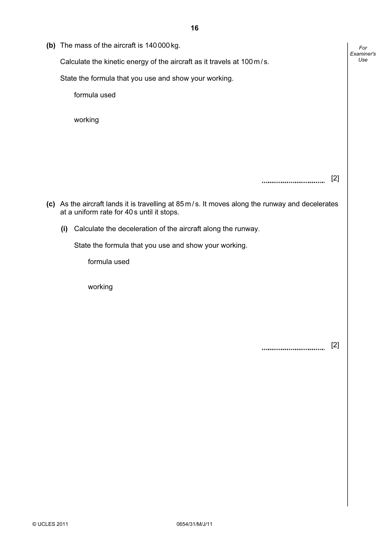 Cambridge IGCSE Sciences - Co-ordinated (Double) 0654 2011 May/June Paper 3 · Variant 1 question paper, page 16 of 24