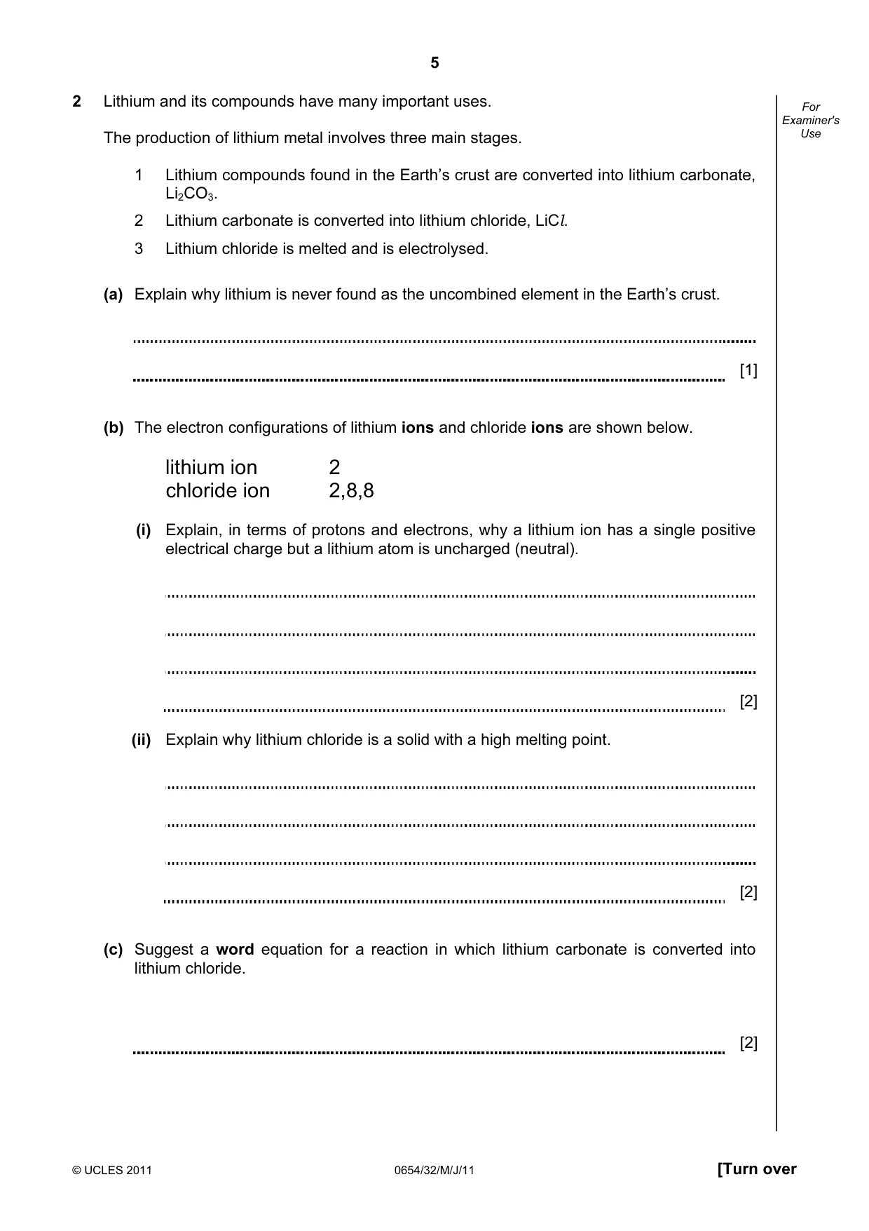 Cambridge IGCSE Sciences - Co-ordinated (Double) 0654 2011 May/June Paper 3 · Variant 2 question paper, page 5 of 28