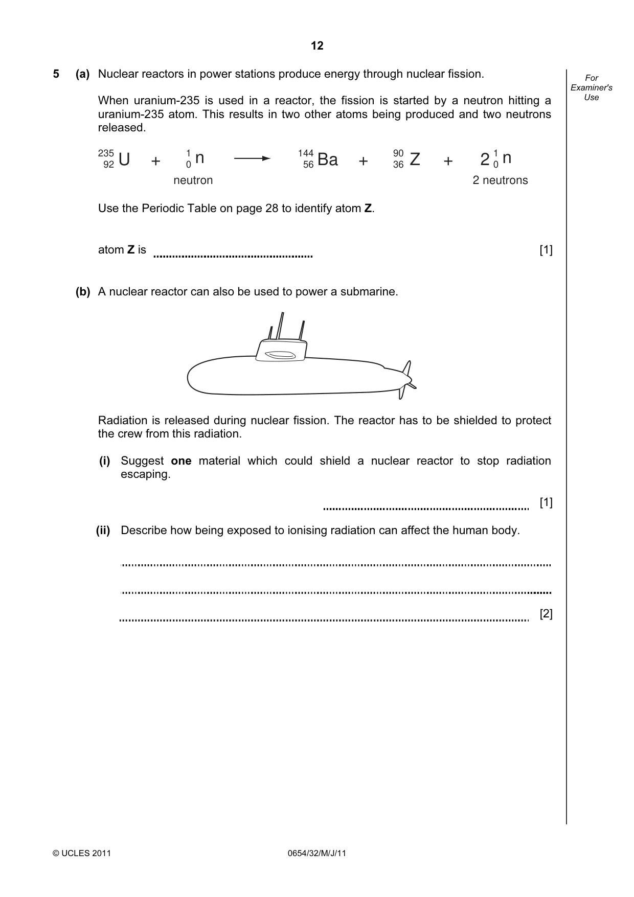 Cambridge IGCSE Sciences - Co-ordinated (Double) 0654 2011 May/June Paper 3 · Variant 2 question paper, page 12 of 28