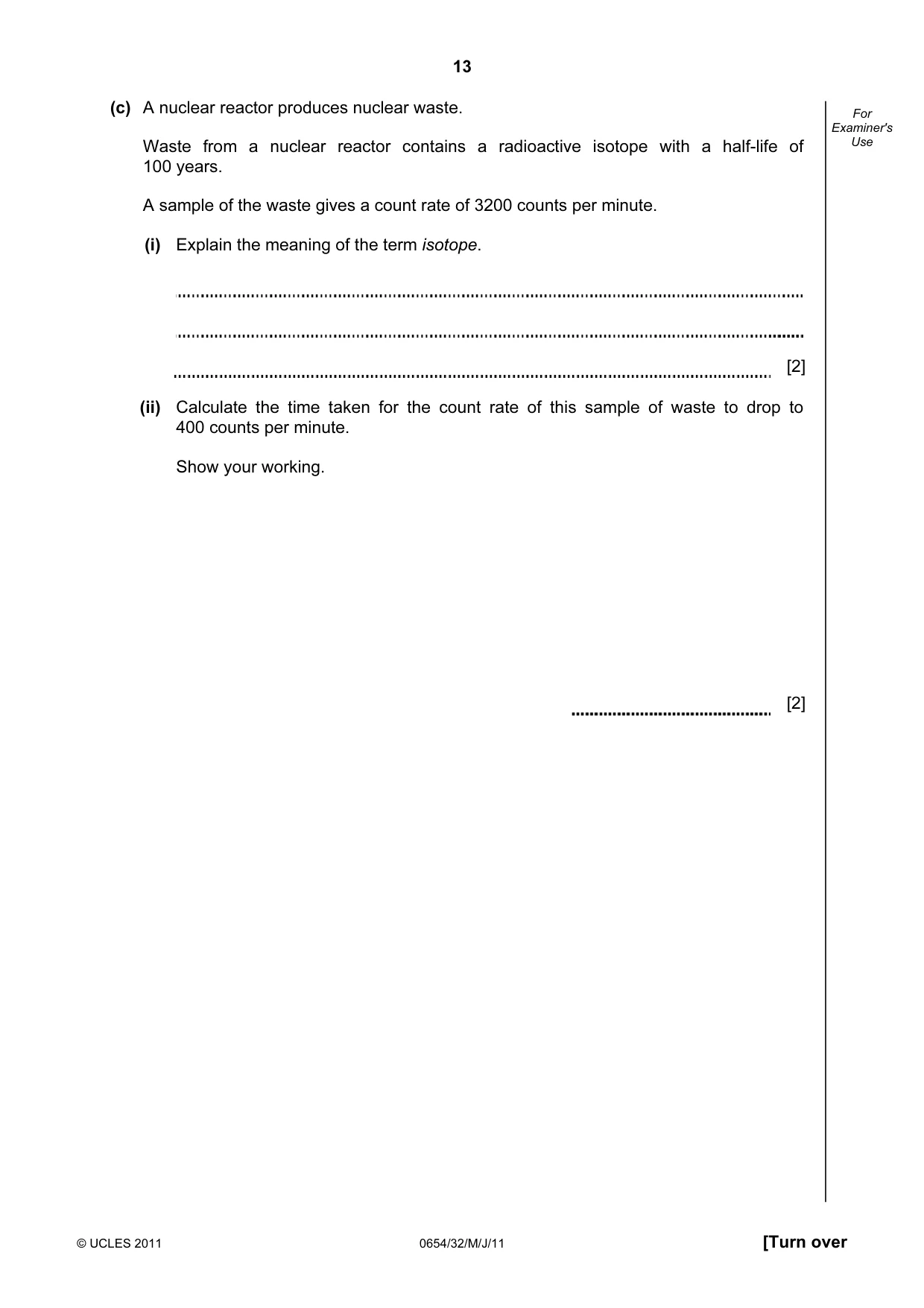 Cambridge IGCSE Sciences - Co-ordinated (Double) 0654 2011 May/June Paper 3 · Variant 2 question paper, page 13 of 28